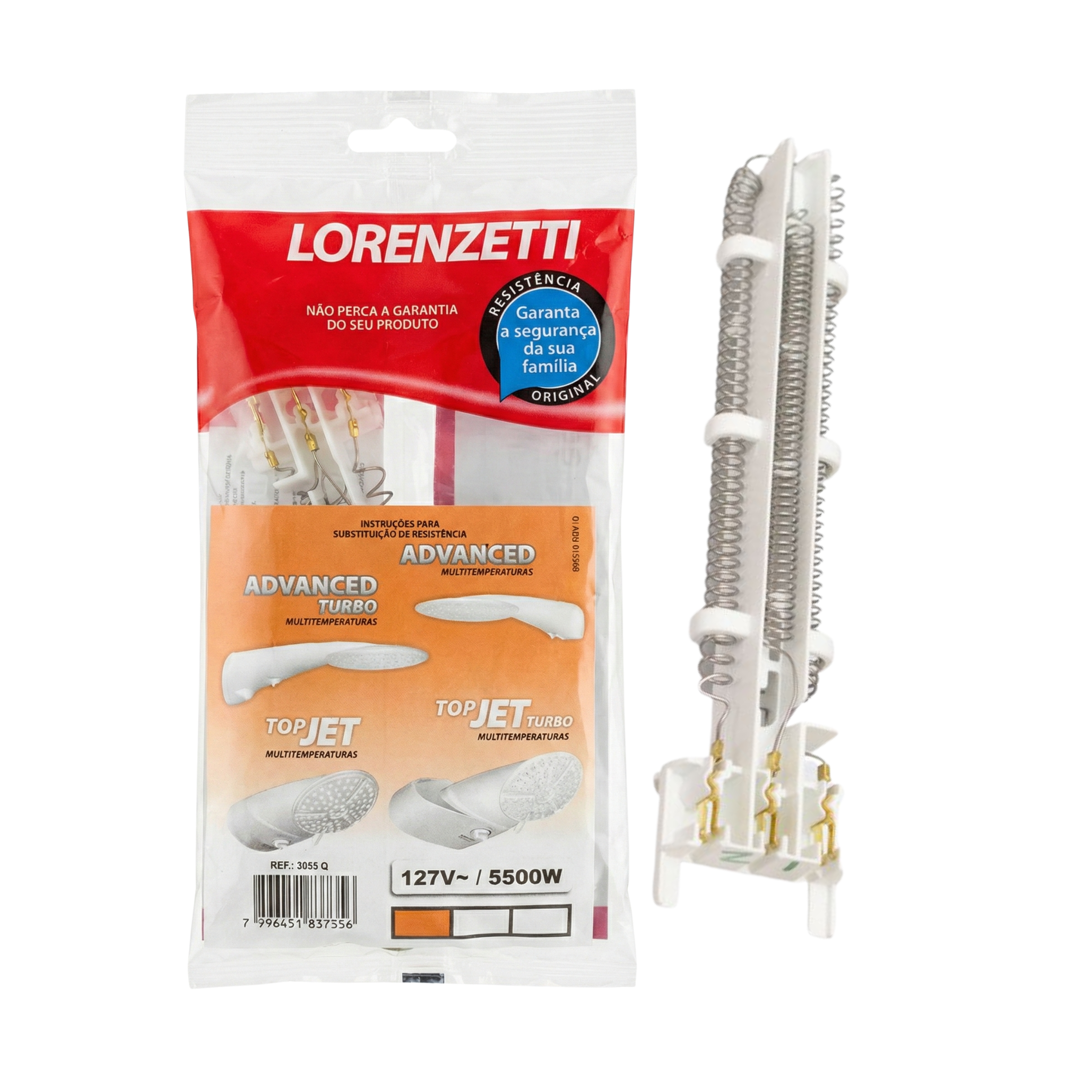 Resistência Original Lorenzetti Ref. 3055 - Para Ducha Advanced e Top Jet Multitemperatura