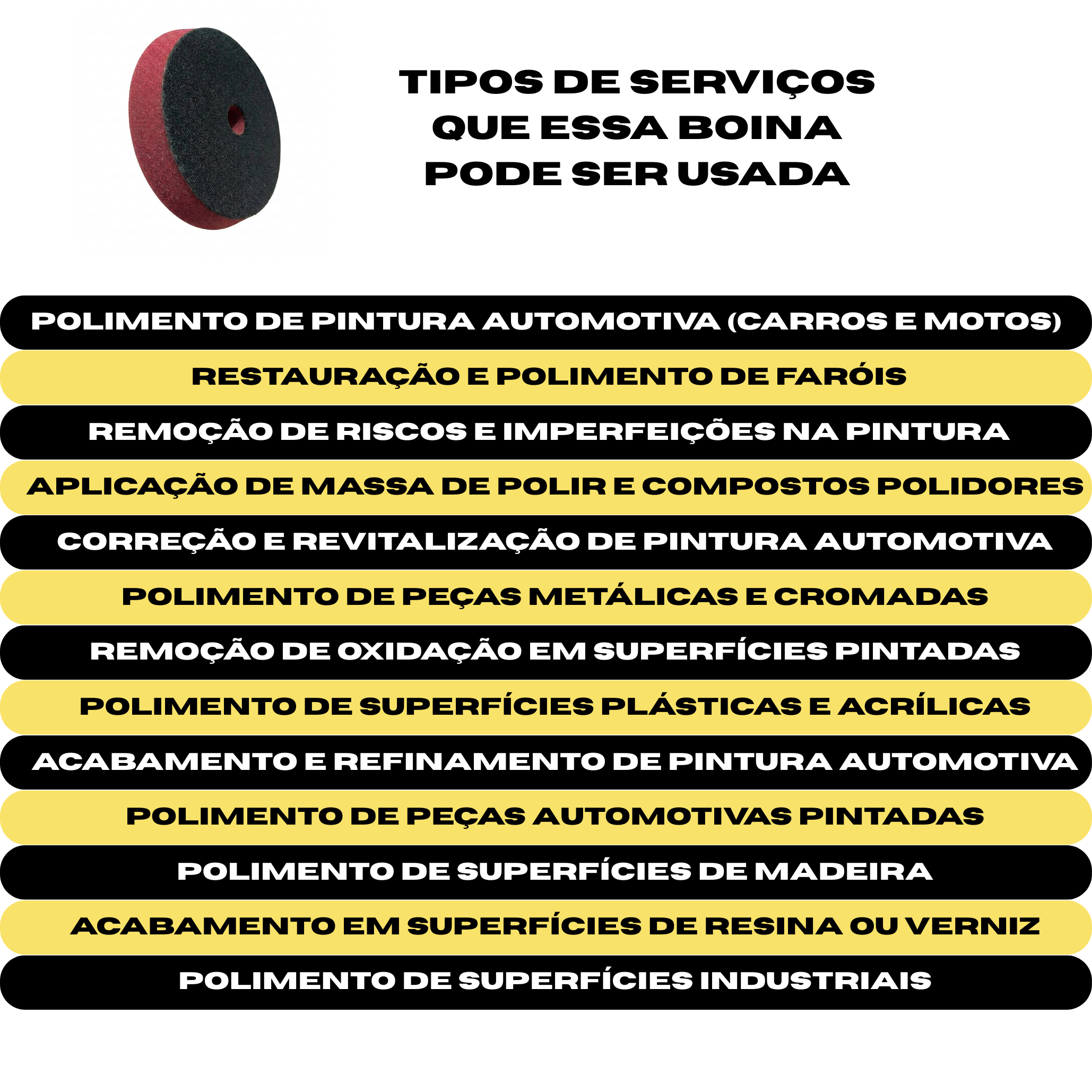 Boina de Espuma para Corte Vonder 6" (152,4 mm) - Especial Roto Orbital - Vermelha