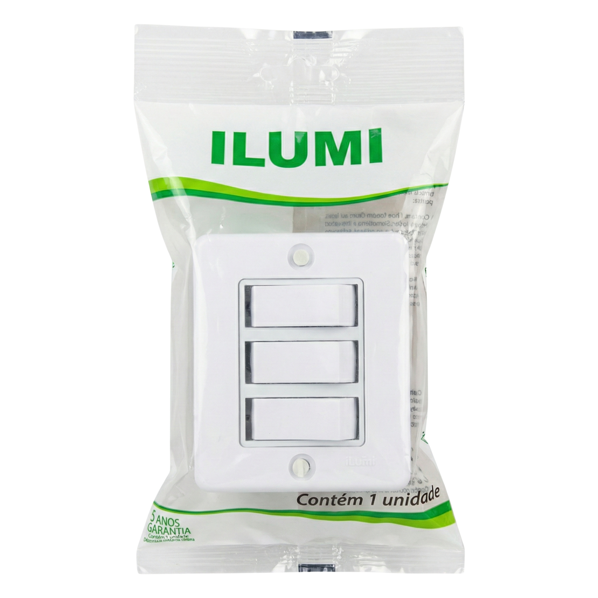 Interruptor Triplo de Sobrepor Ilumi Sistema X - 3 Teclas Simples