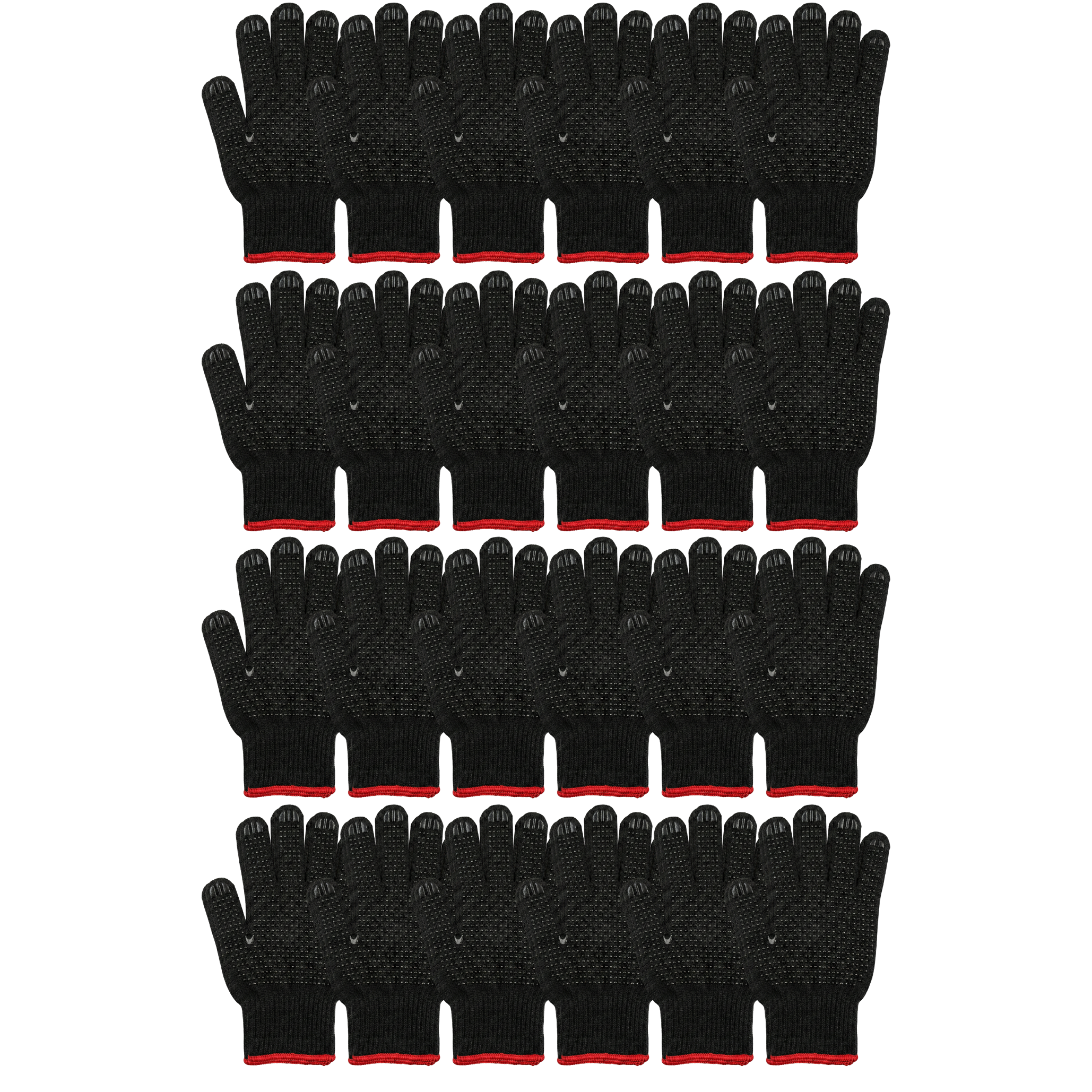 Luva de Segurança em Tecido Algodão Pigmentada Preta com Grip Antiderrapante