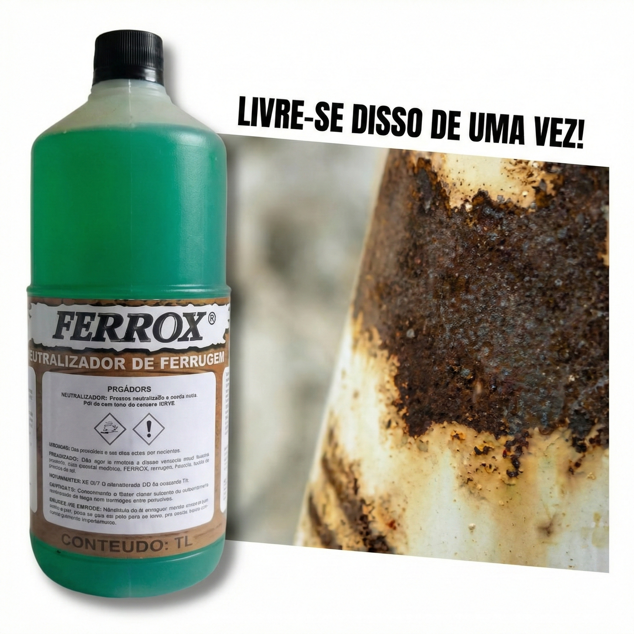 Removedor Neutralizador de Ferrugem Ferrox para Metais 1 Litro