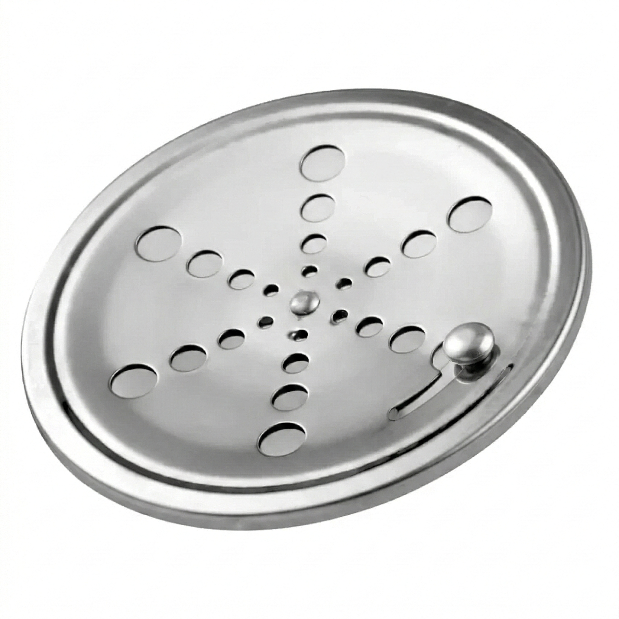 Grelha para Ralo Redonda com Sistema Rotativo Abre e Fecha em Aço Inox 430 - Leão Metais