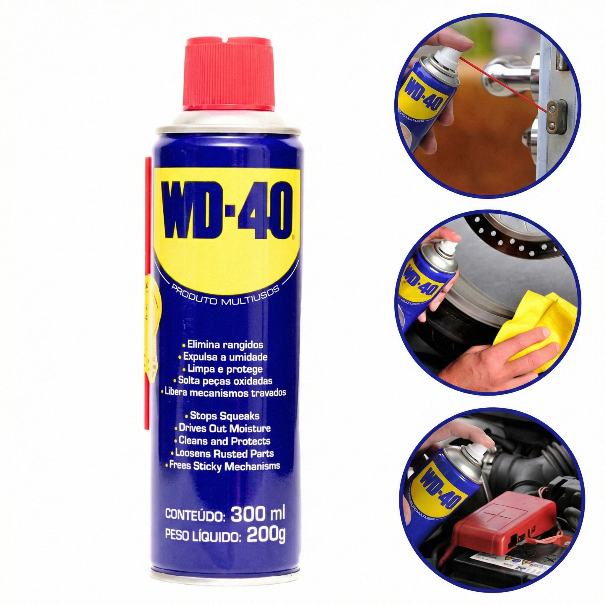WD-40 Spray Multiuso para Desengripar e Lubrificar 300ml