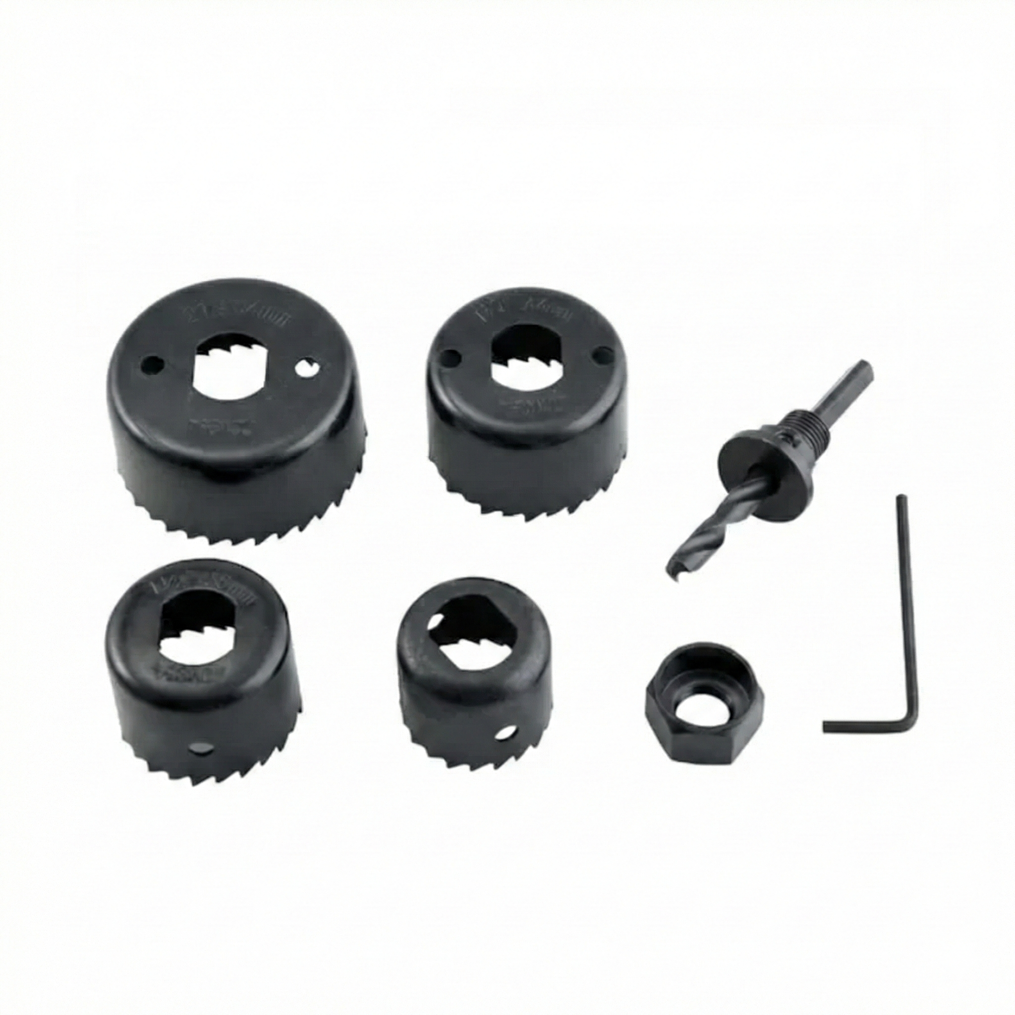 Kit Serra Copo Aço Carbono 6 Peças Nove54 - Diâmetros Variados com Adaptador e Broca Piloto