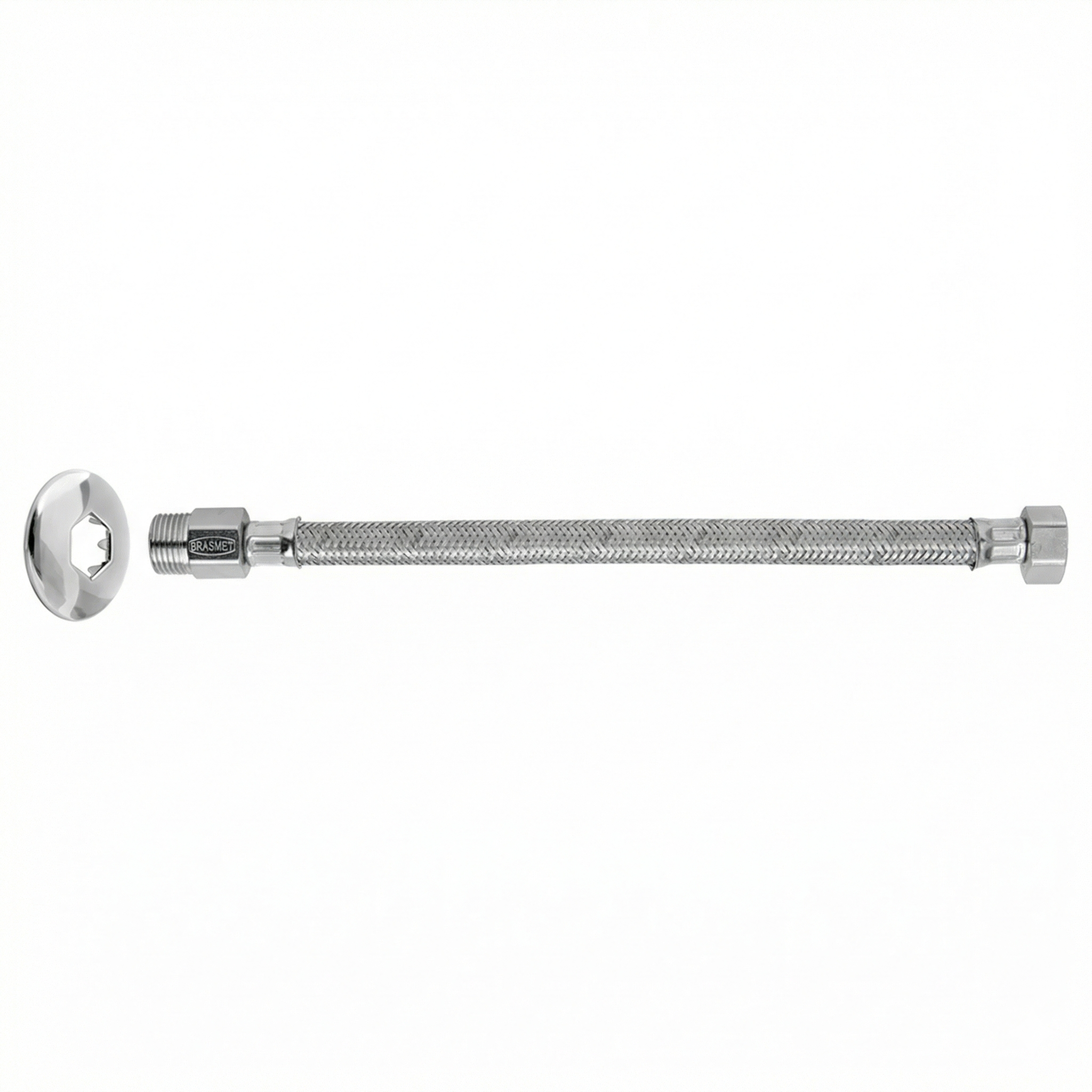 Engate Flexível Malha de Aço Inox 1/2" Blukit - Alta Resistência Água Quente/Fria