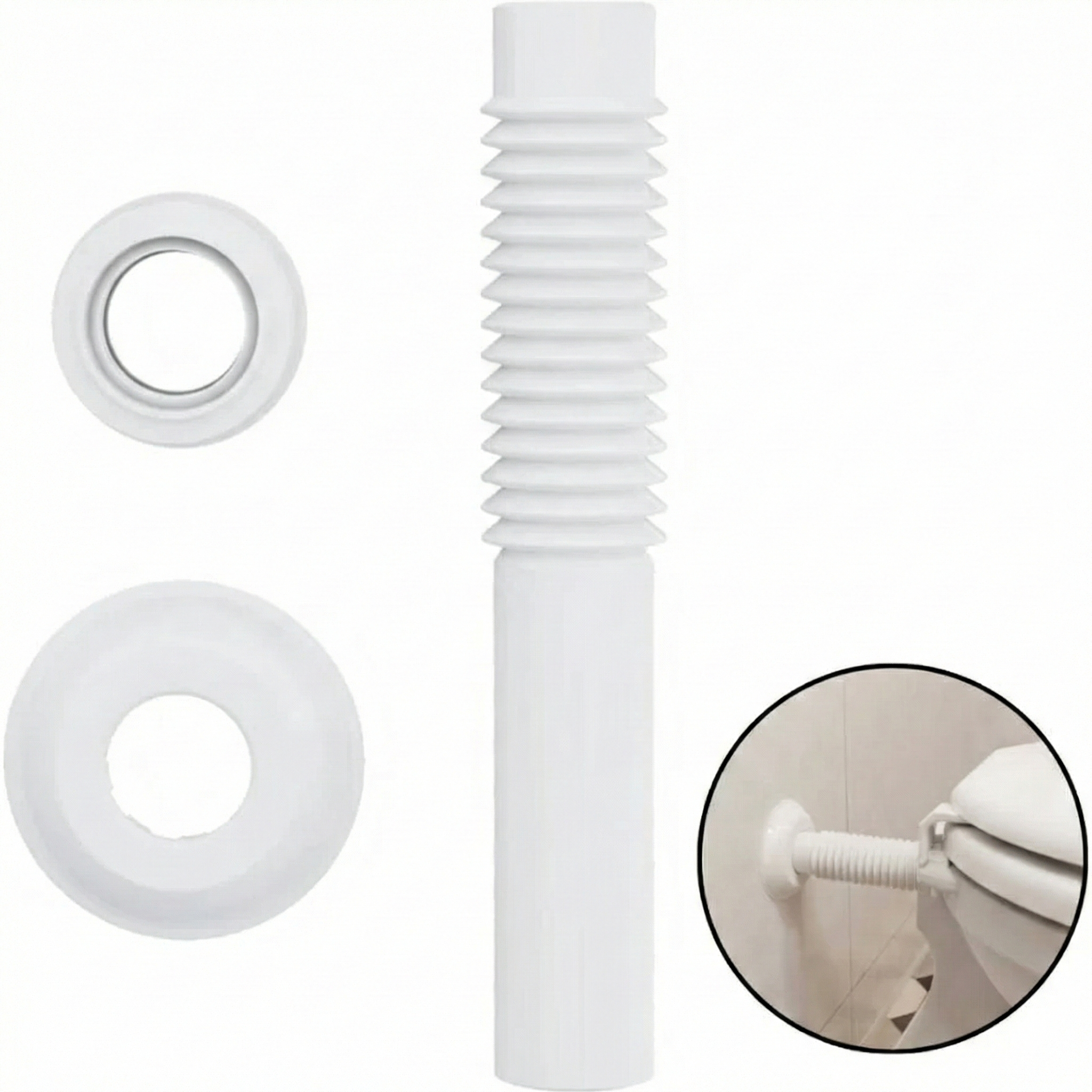 Tubo de Ligação Ajustável Sanfonado para Vaso Sanitário 26cm Blukit