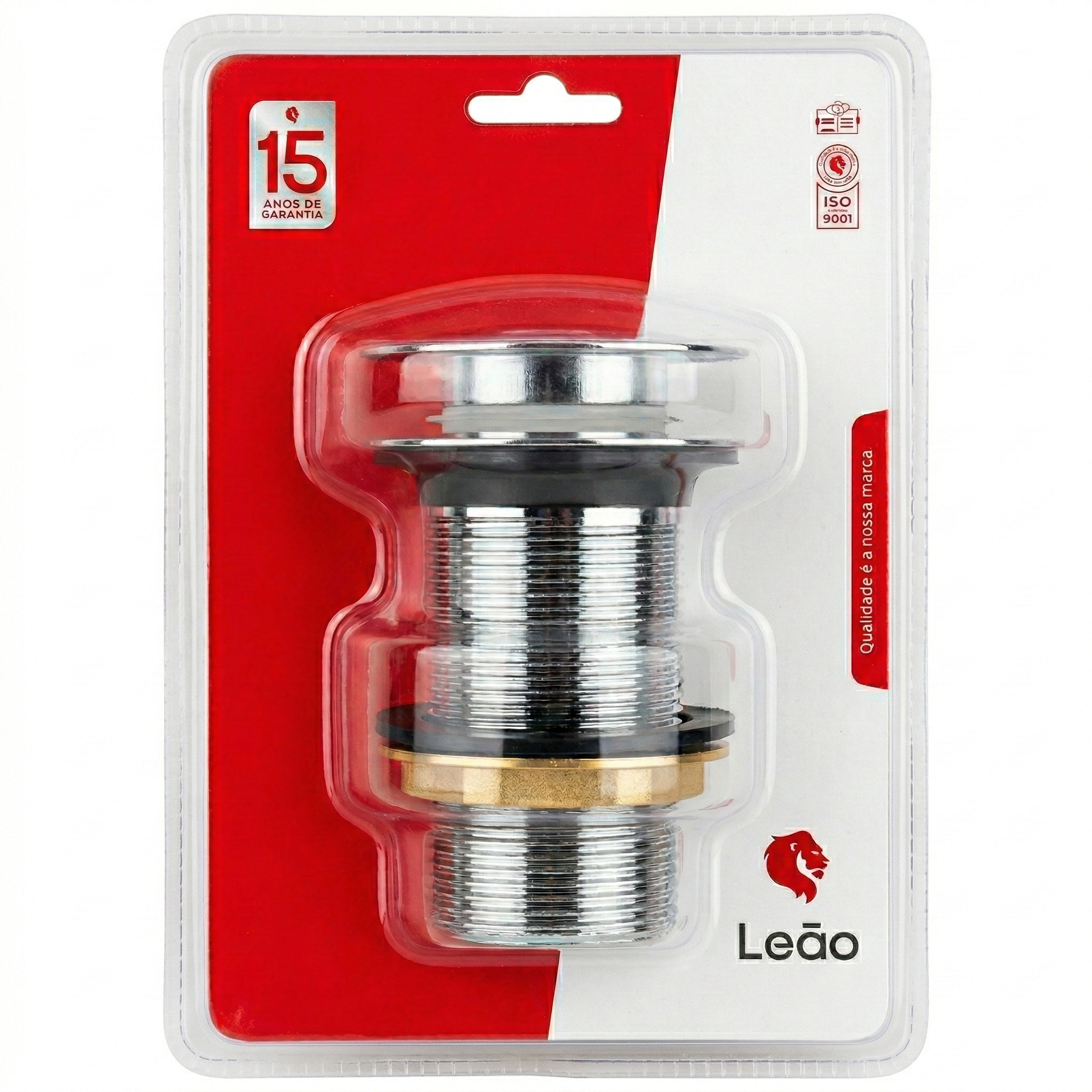 Válvula de Escoamento Pratic para Lavatório e Tanque em Metal Cromado - Leão Metais