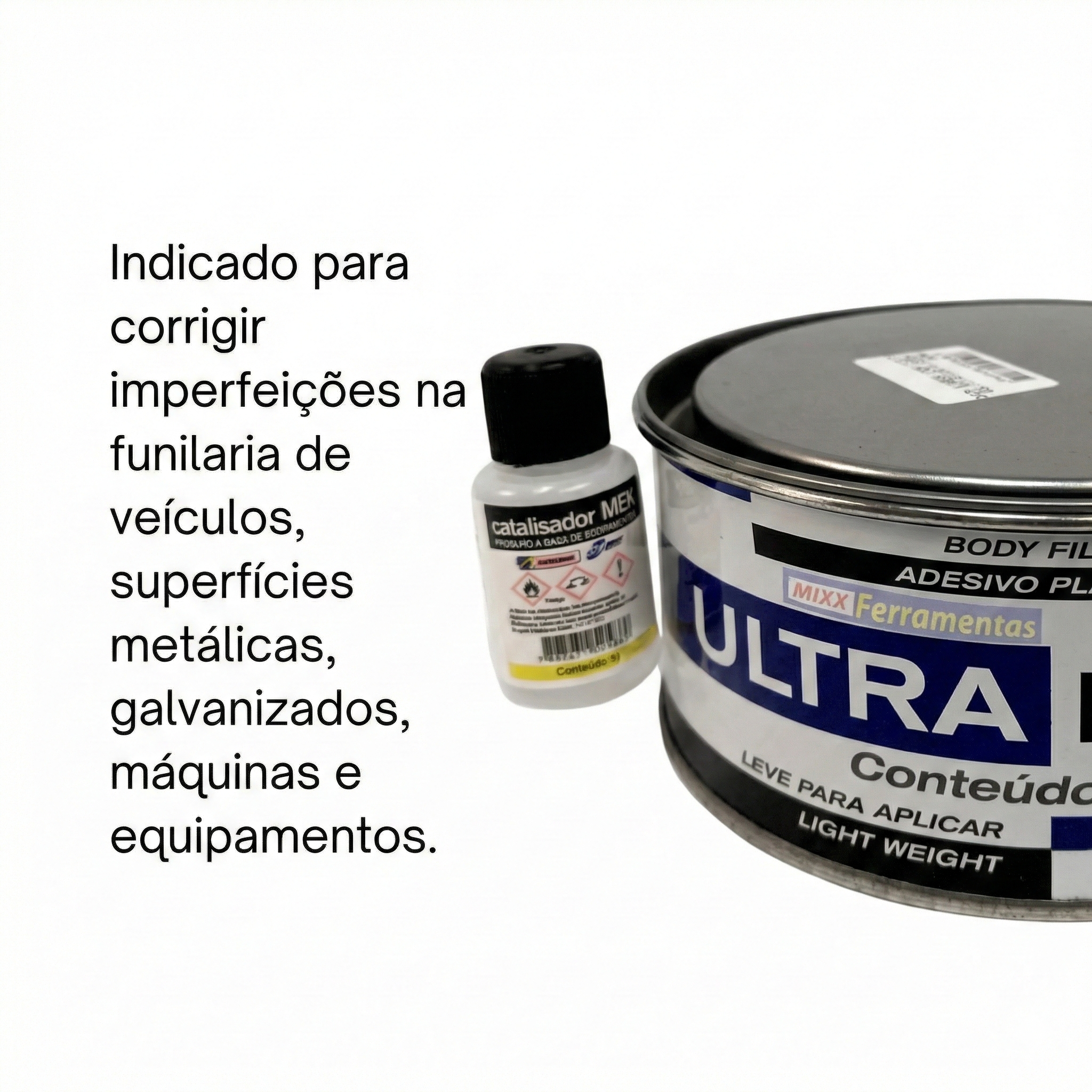 Massa Plástica Ultra Light 495g Maxi Rubber para Funilaria Automotiva