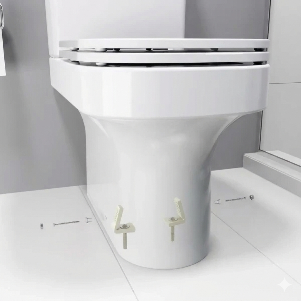 Kit de Fixação Lateral Oculta para Vaso Sanitário com Tampas Cromadas - Leão Metais