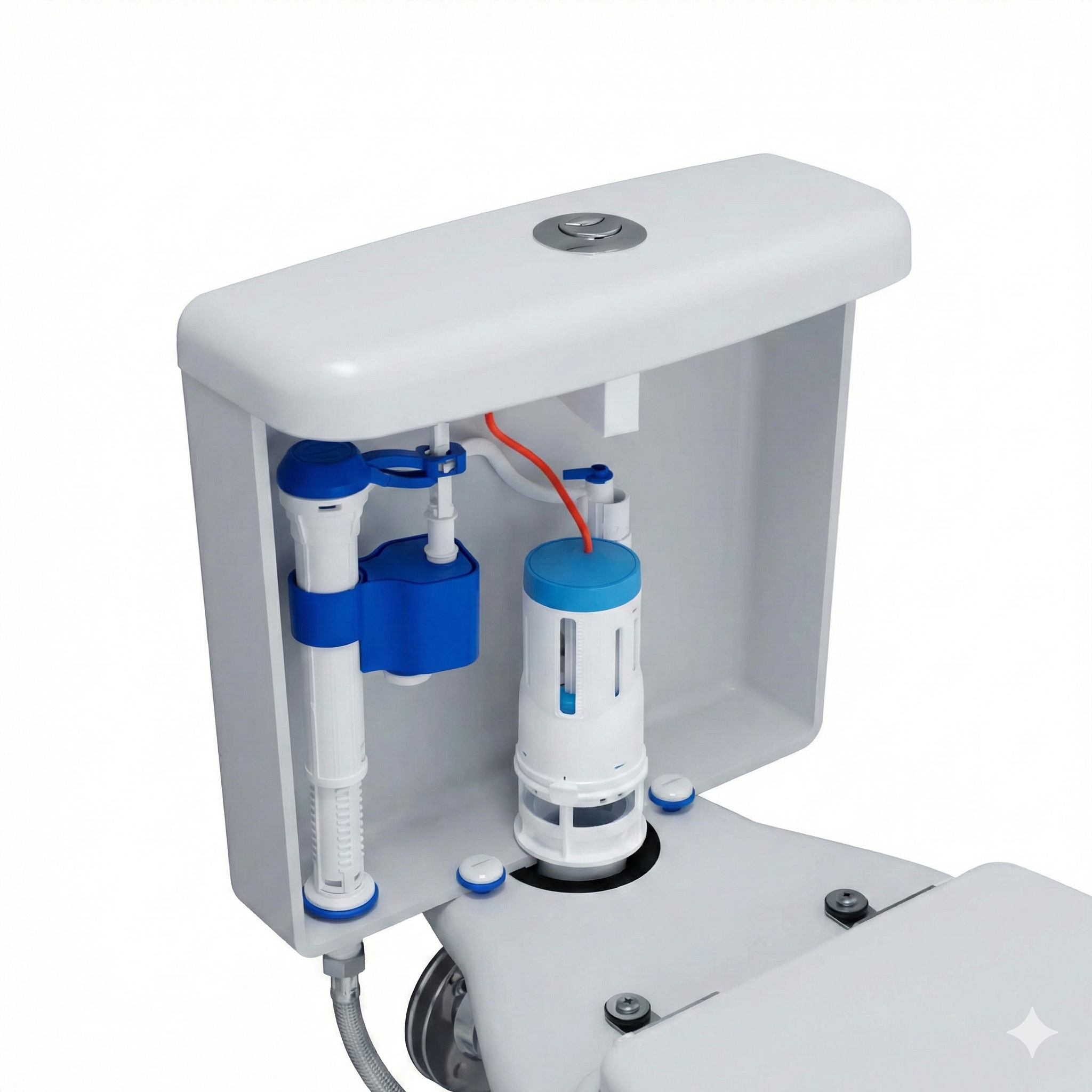 Mecanismo de Saída Superior para Caixa Acoplada Duplo Acionamento - Blukit