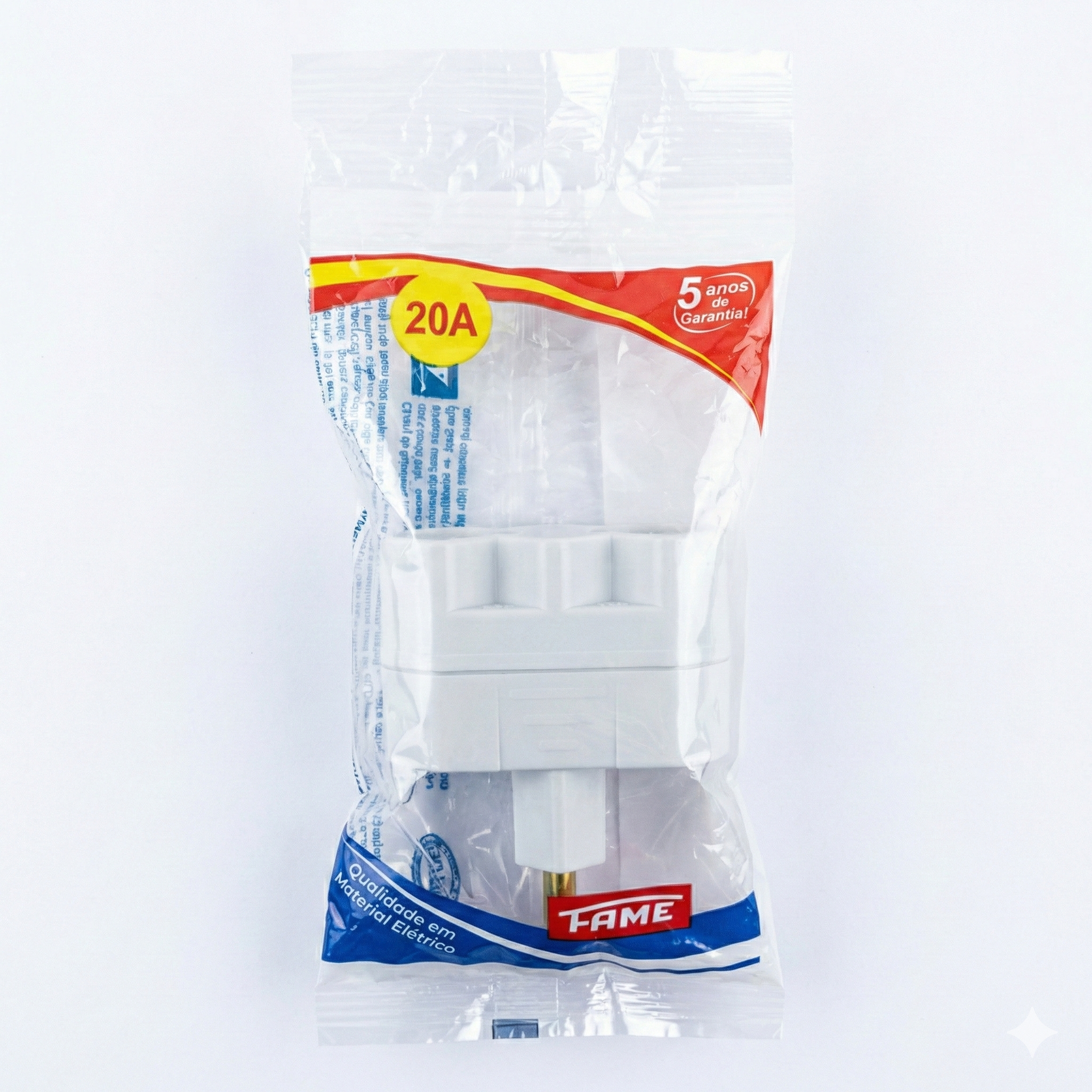 Adaptador Benjamin T 3 Saídas 20A FAME - Multiplicador de Tomadas 2P+T