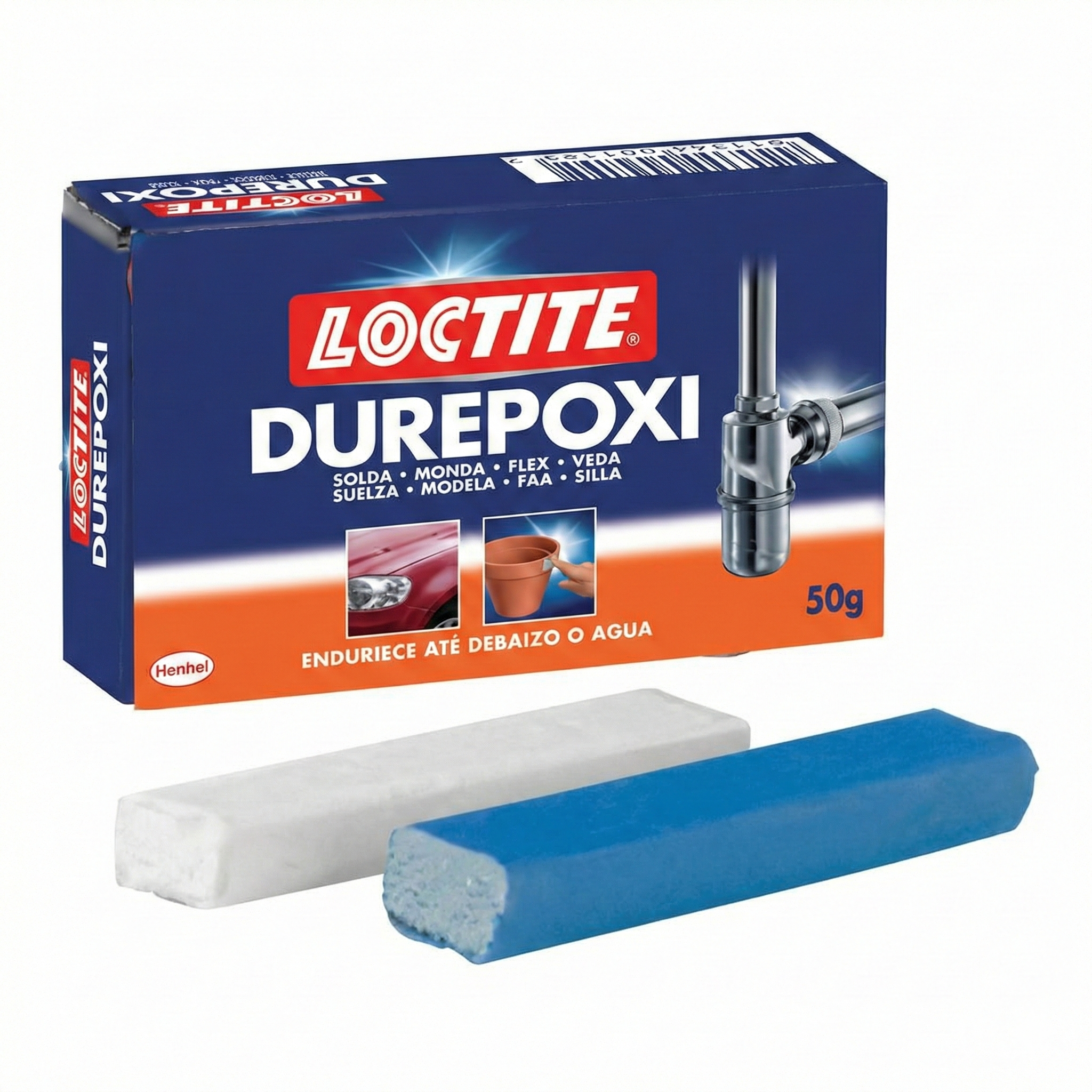 Massa Adesiva Epóxi Durepoxi Loctite 50g Cinza
