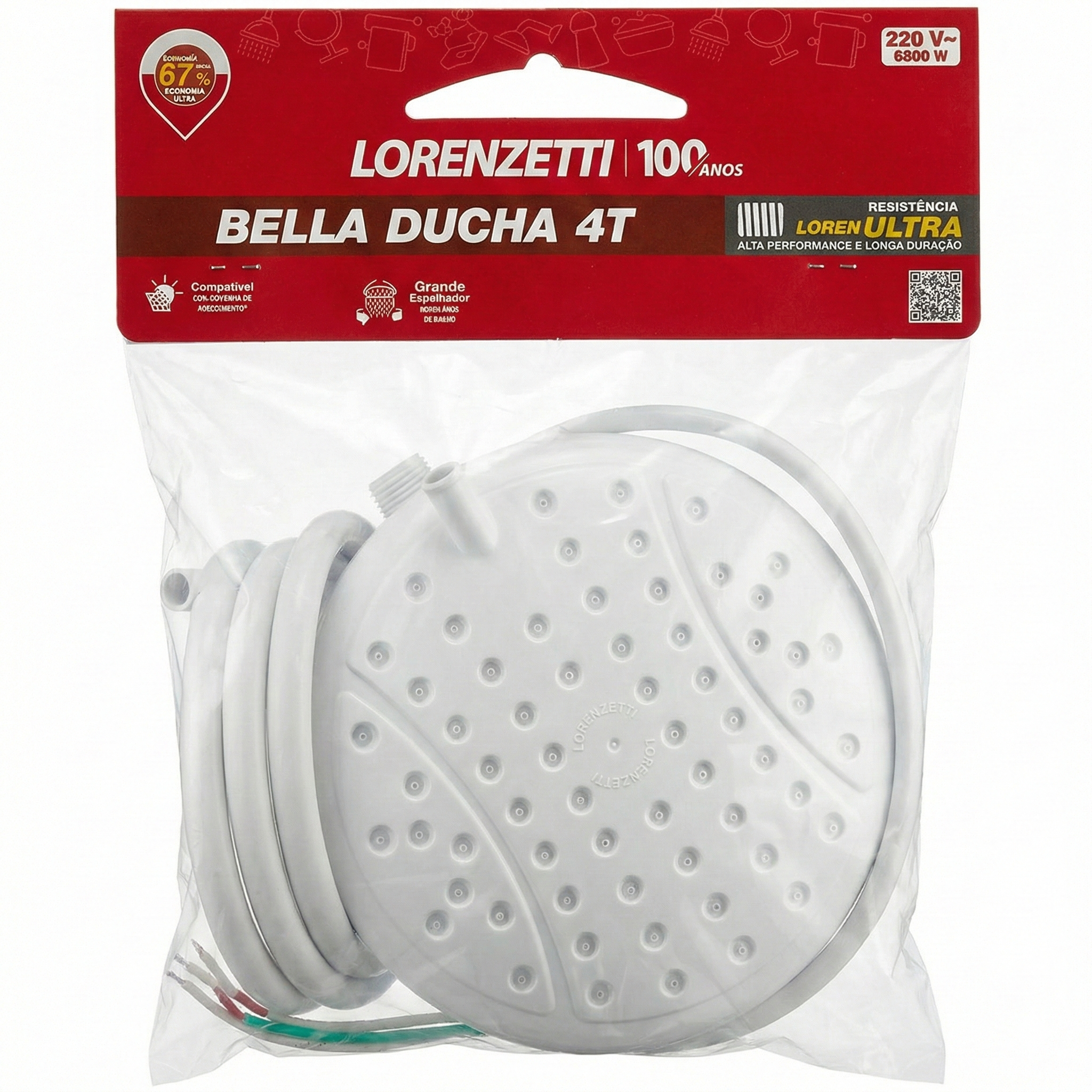 Ducha Lorenzetti Bella Ducha 4T Ultra - 4 Temperaturas - Disponível em 127V e 220V