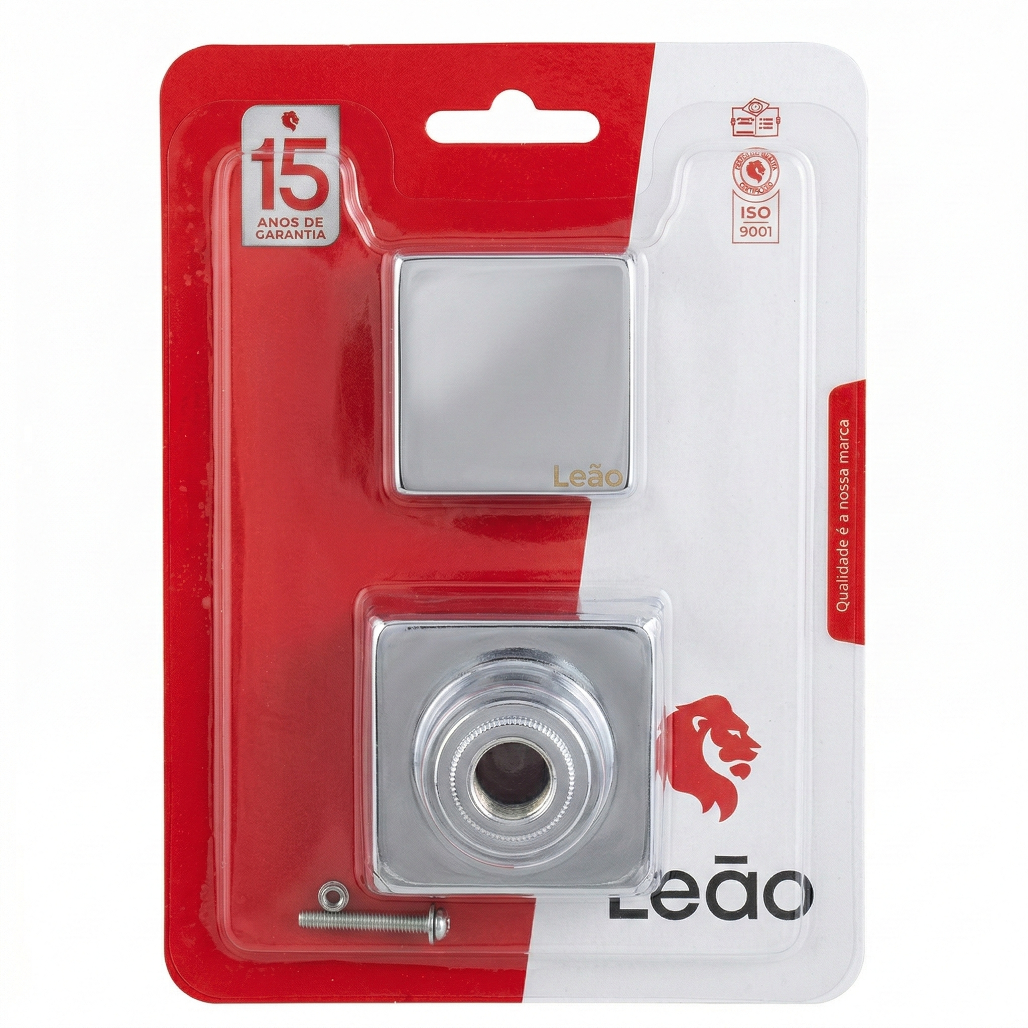 Acabamento Registro Square Metal Cromado Leão 4014 - 15 Anos Garantia