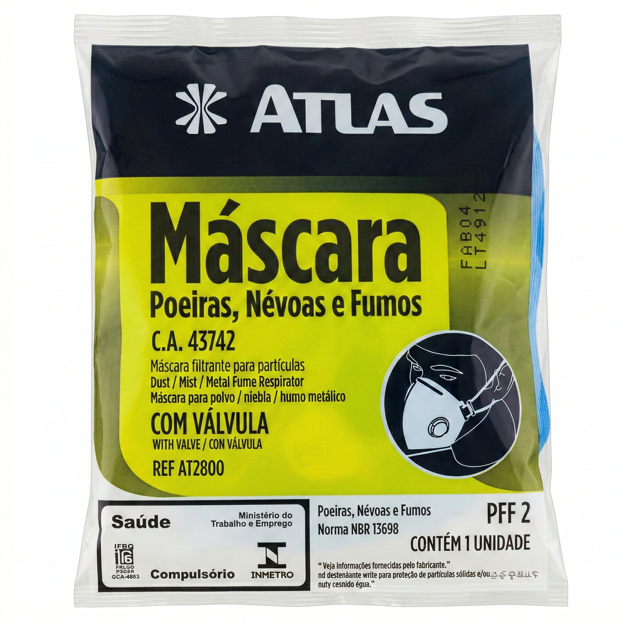 Kit 10 Máscaras Respiratórias Atlas PFF1 e PFF2 - Proteção Profissional Certificada