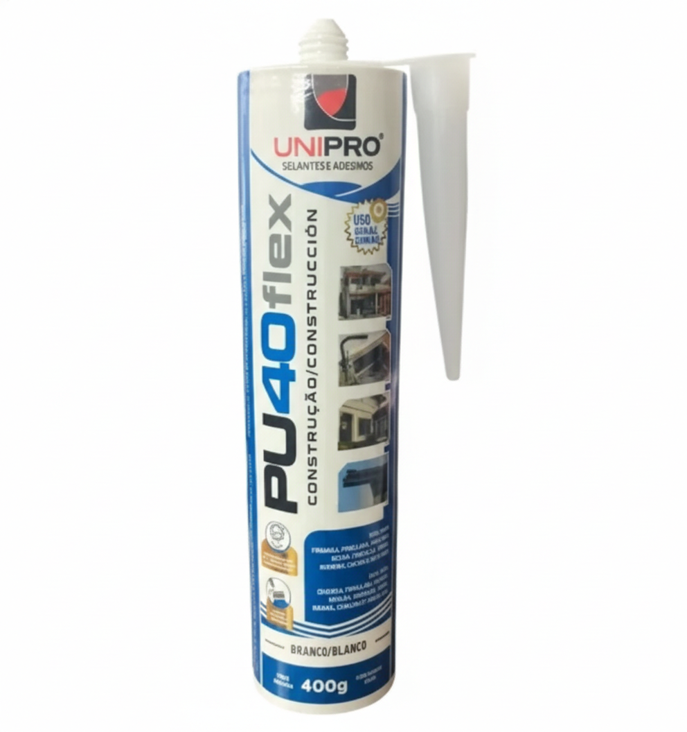 Adesivo Selante PU40 Unipro 400g – Preto, Cinza ou Branco (Poliuretano Profissional)