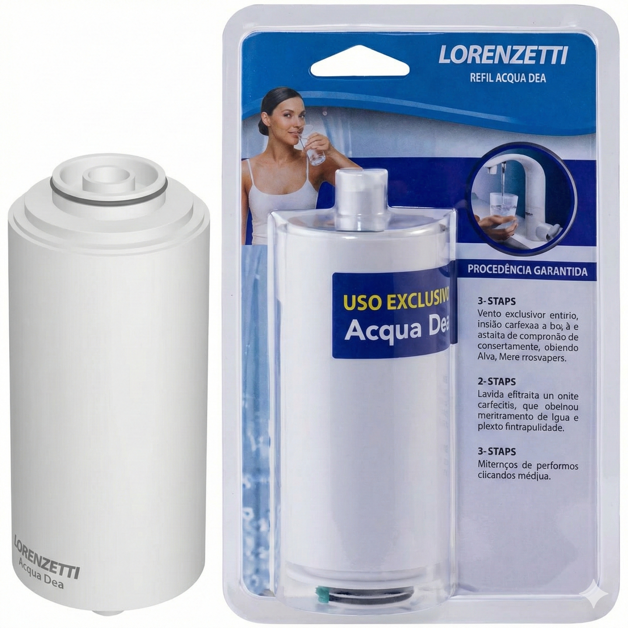 Refil Filtro Original RD-01 para Purificador Acqua Due Lorenzetti - 3 Etapas de Purificação