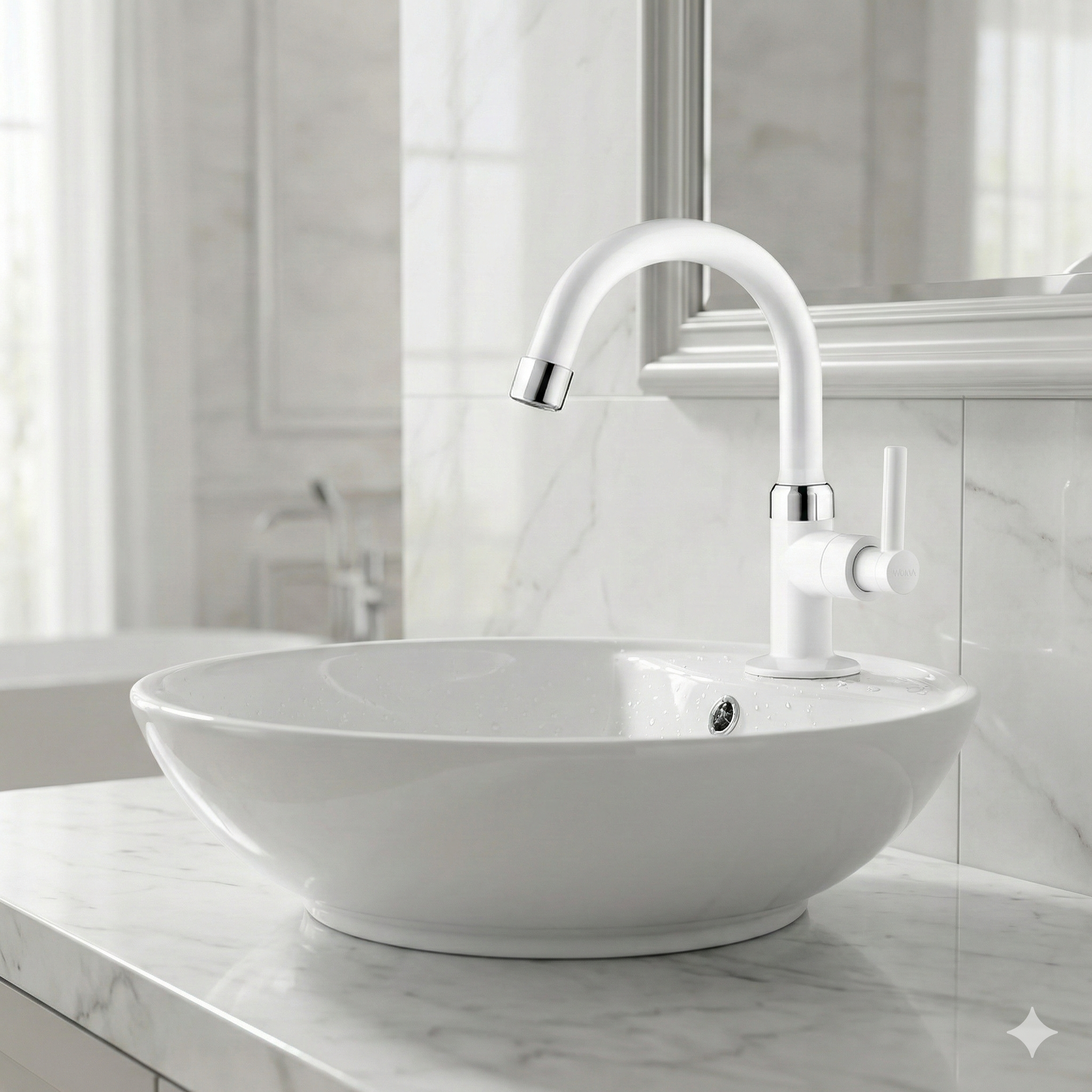 Torneira de Mesa para Banheiro Bica Alta Lagune 1/4 de Volta Víqua