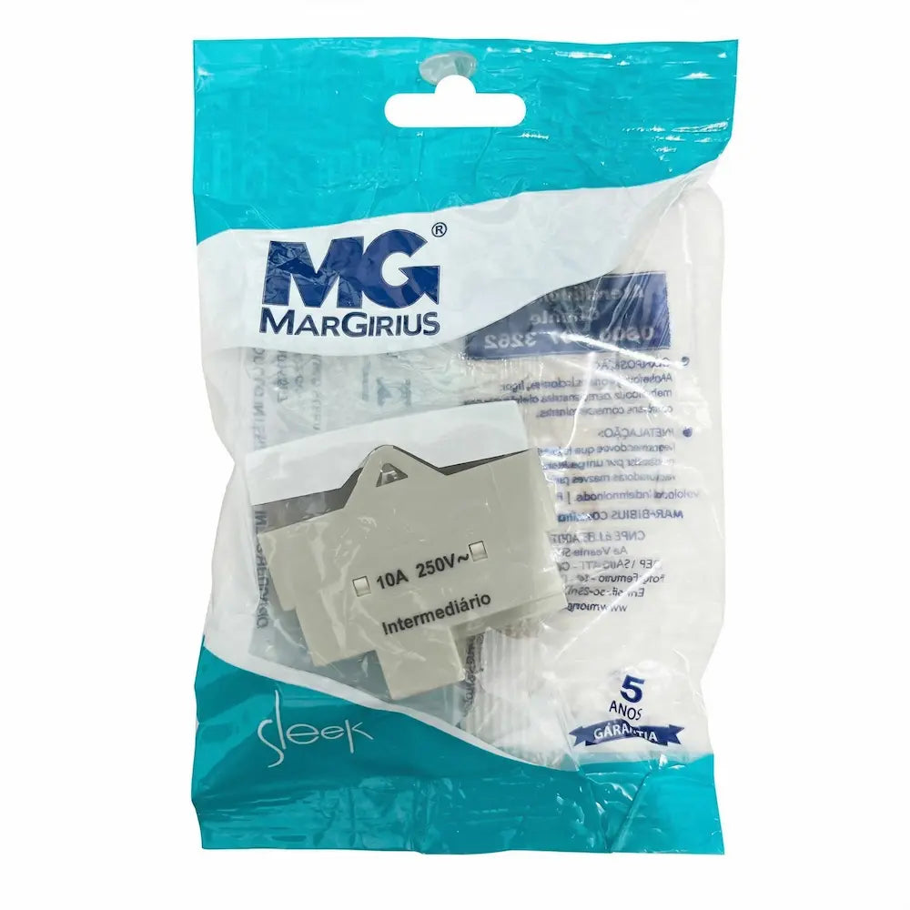 Módulo Interruptor Intermediário 10A 250V Sleek Margirius 16057 – Branco