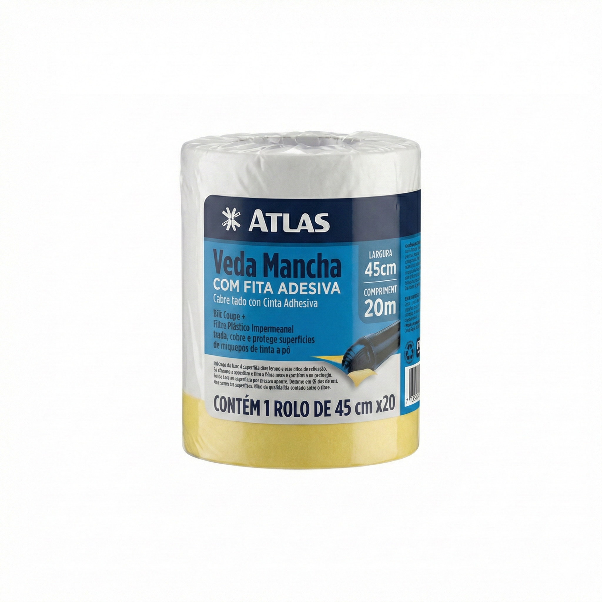 Salva Pintura Atlas 0,45m x 20m – Veda Mancha com Fita Adesiva