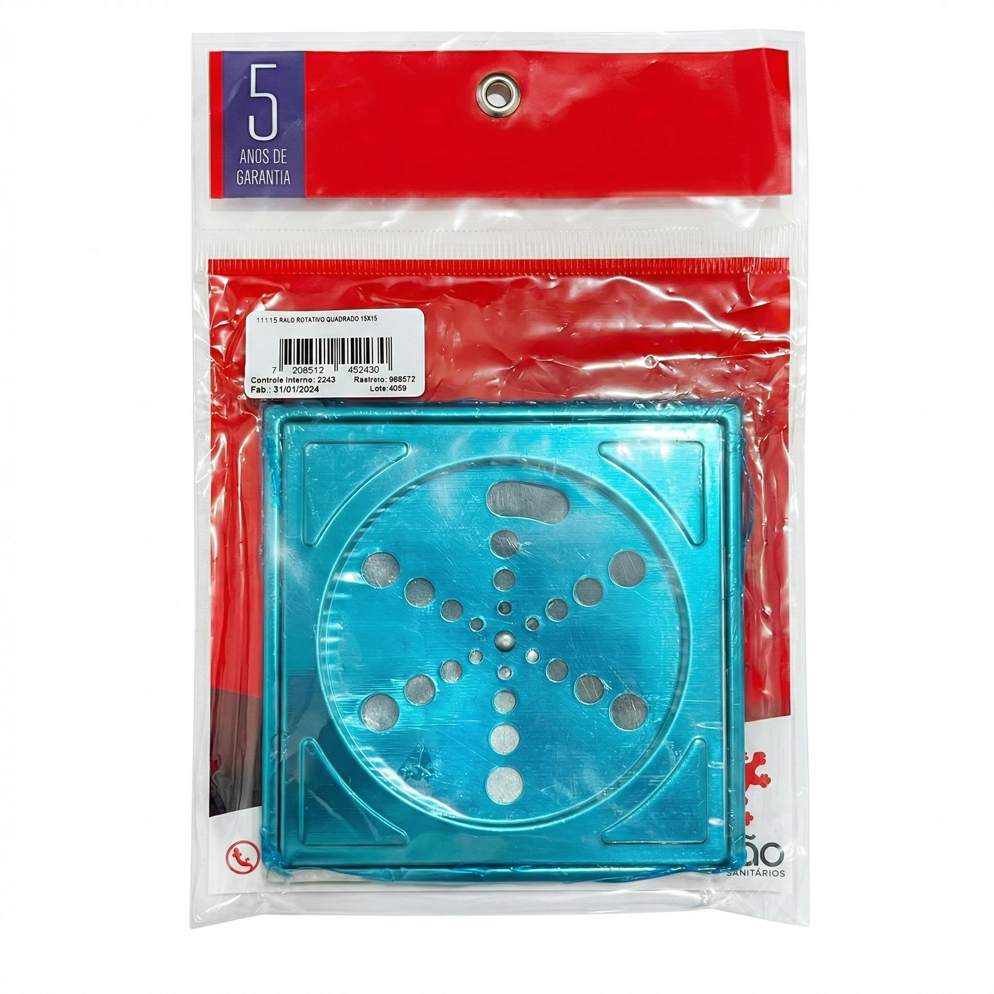 Grelha para Ralo Quadrada com Sistema Rotativo Abre e Fecha em Aço Inox 430 - Leão Metais