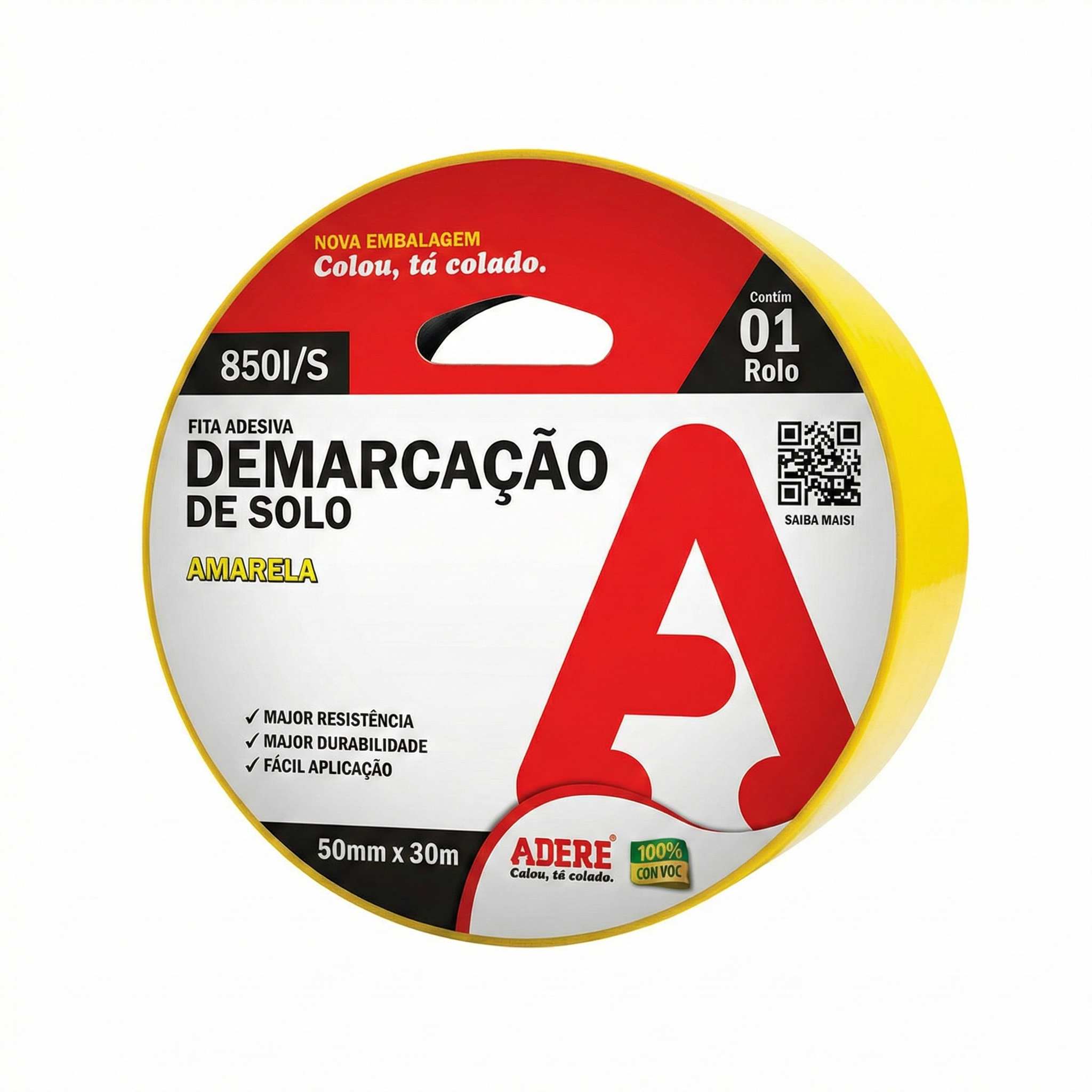 Fita Adesiva de Demarcação de Solo Adere 50mm x 15m | Linha 8521/S