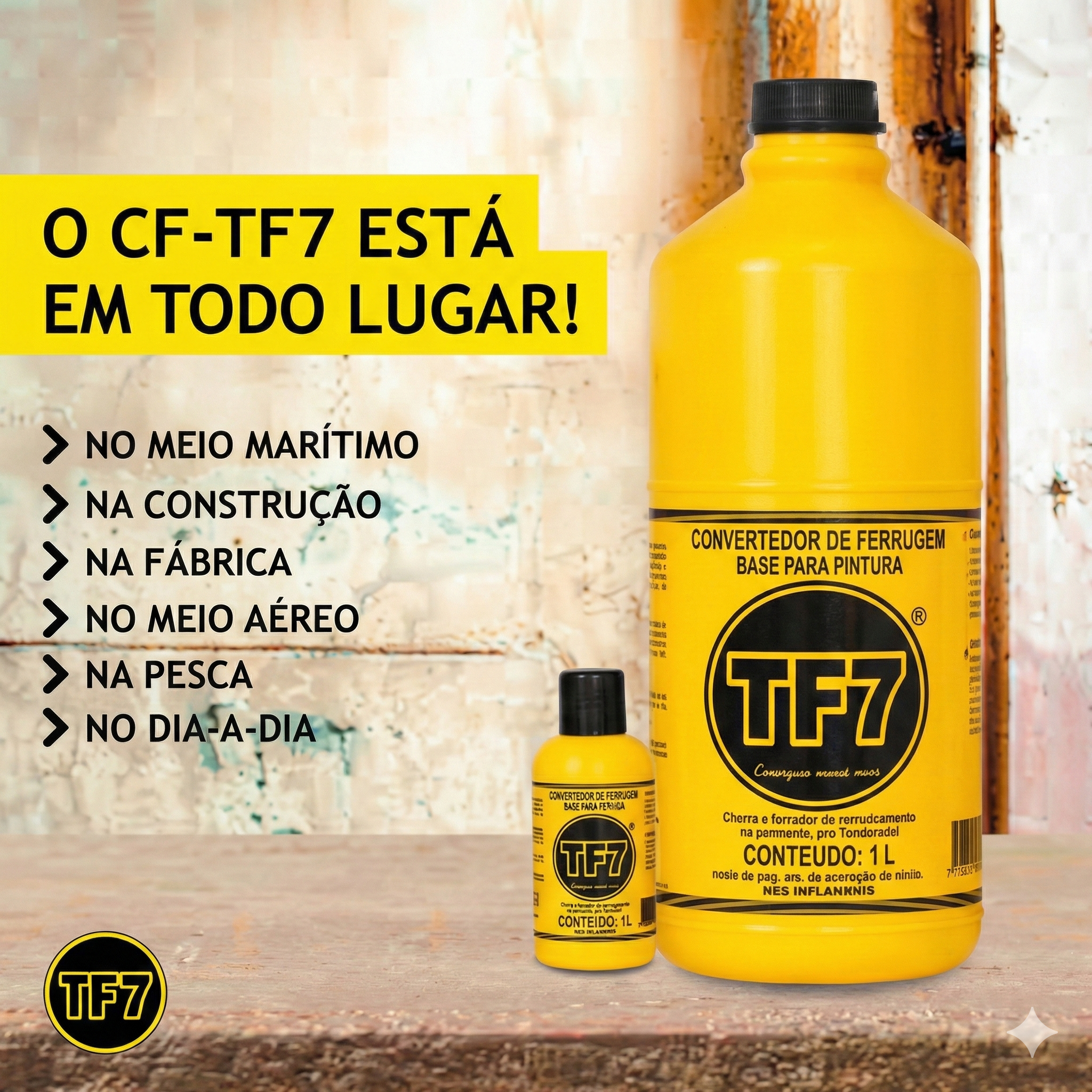 Convertedor de Ferrugem TF7 Base para Pintura Amarelo 1 Litro