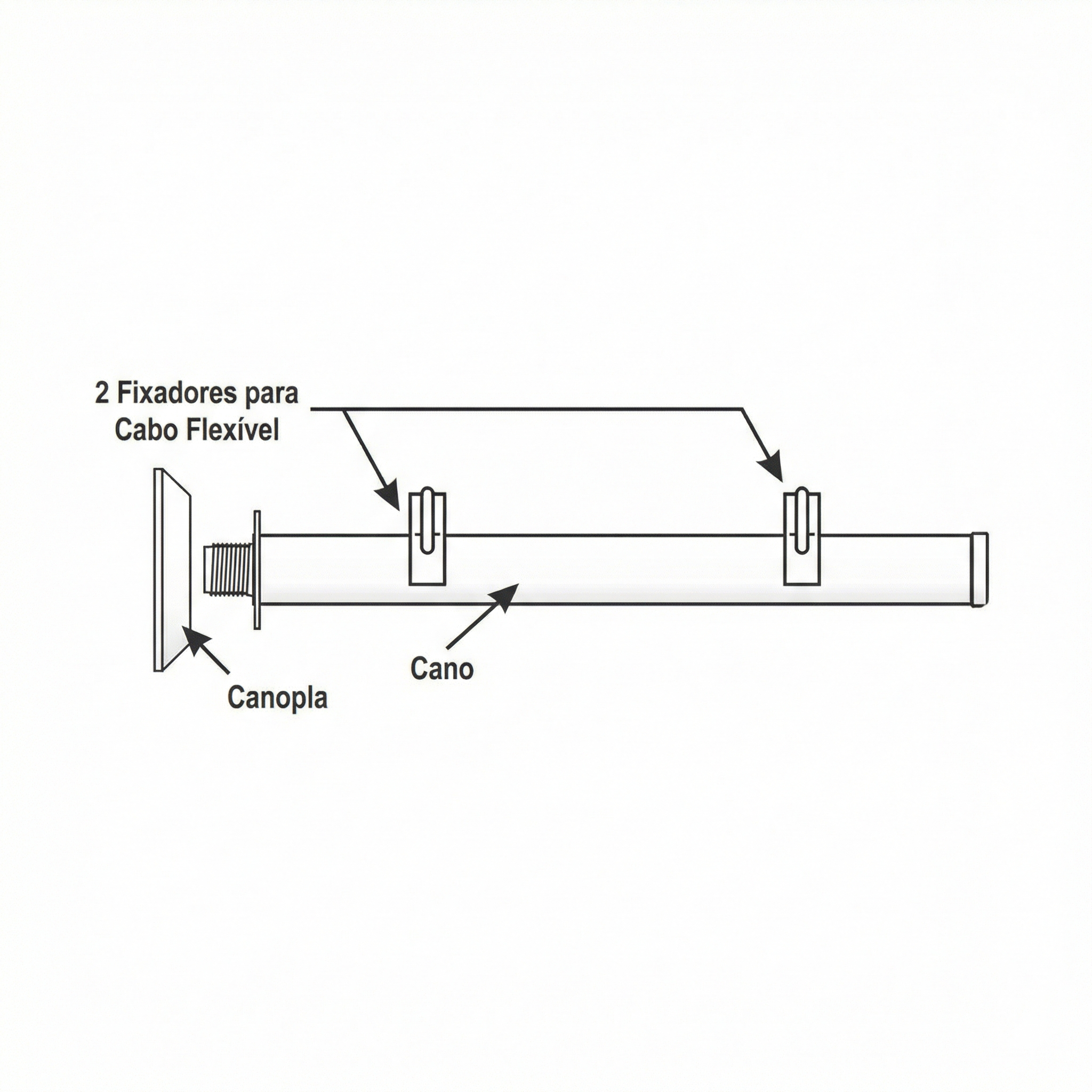 Braço para Chuveiro Elétrico PVC Tubo Simples 30cm Fame