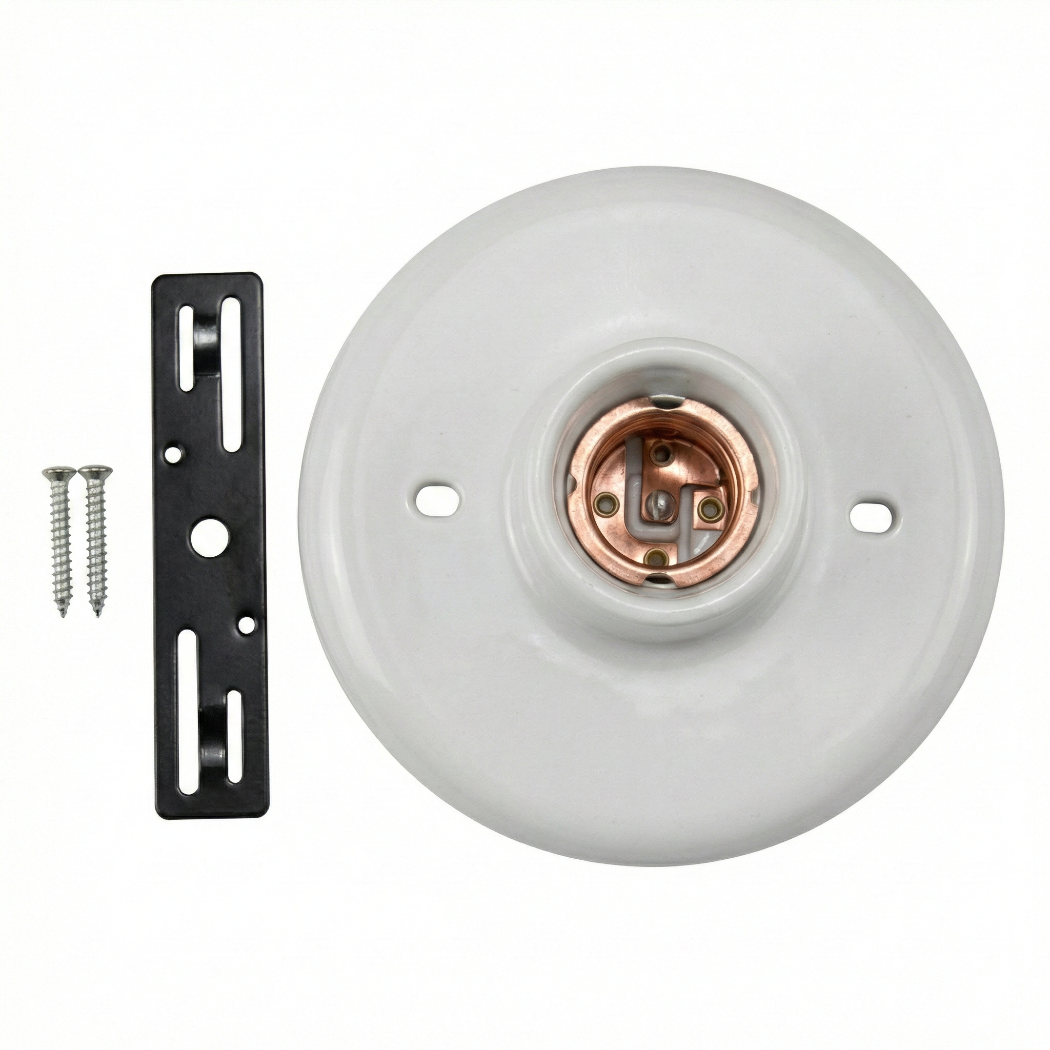 Kit 3 Unidades Plafon Bocal Lâmpada Plafonier Ilumi 100W - Soquete Porcelana E27 - 250V