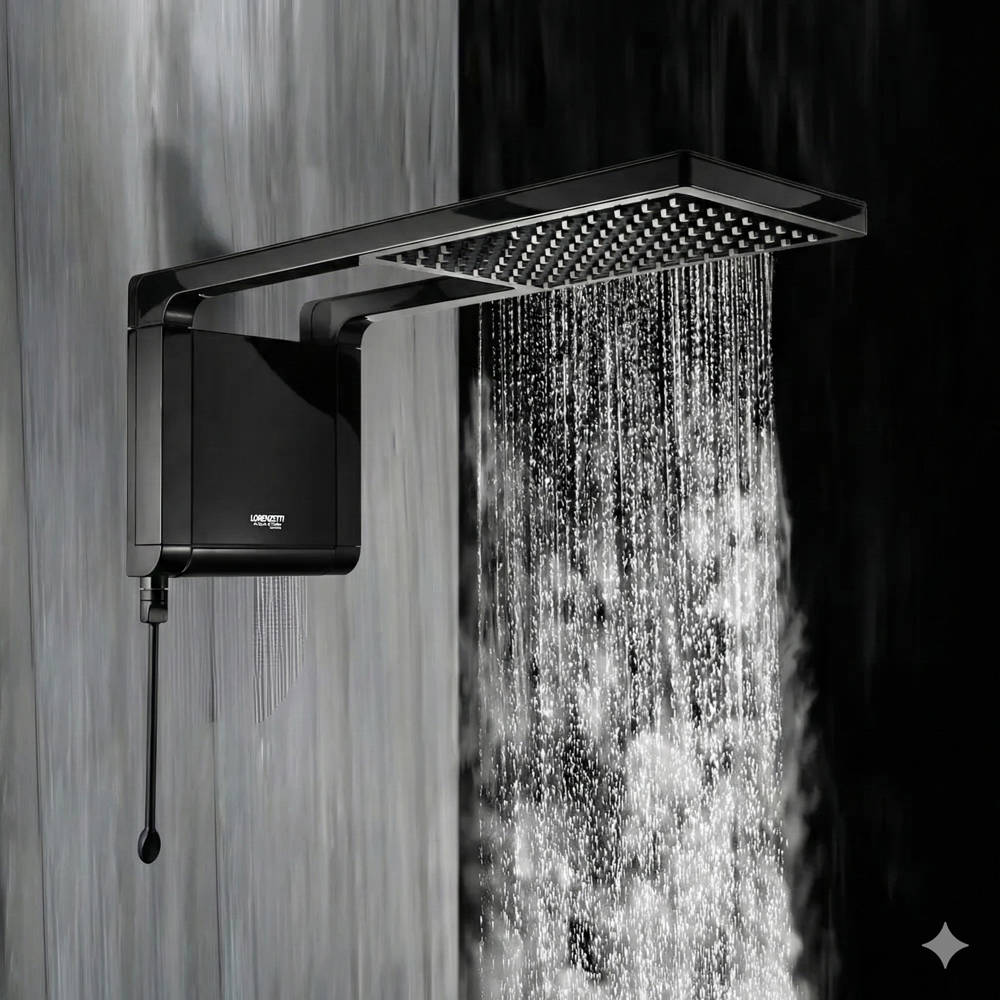 Ducha Lorenzetti Acqua Storm Ultra Eletrônica Black (Preta) - Design Ultrafino - Tecnologia Press Plus