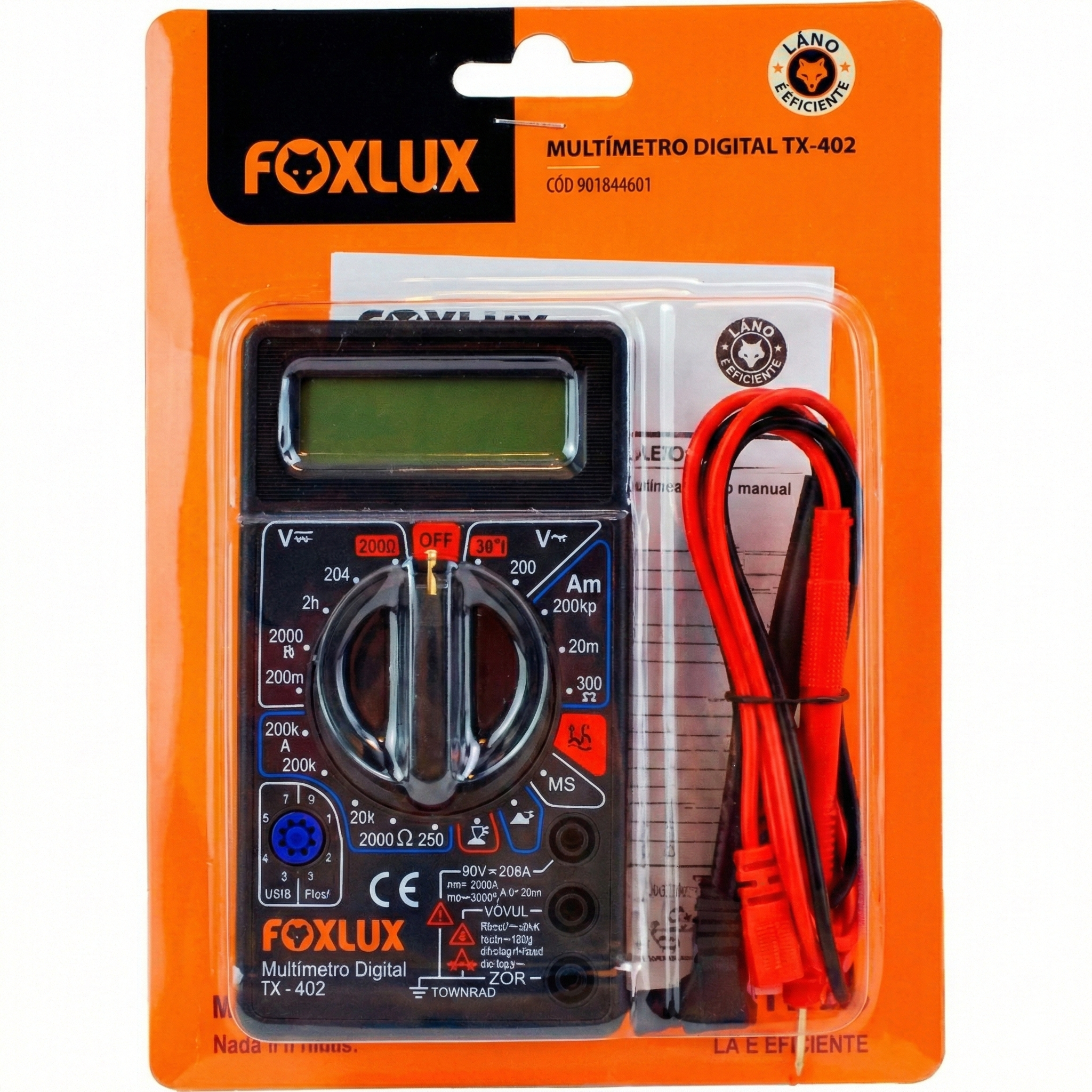 Multímetro Digital Foxlux FX-MD Portátil com Display LCD