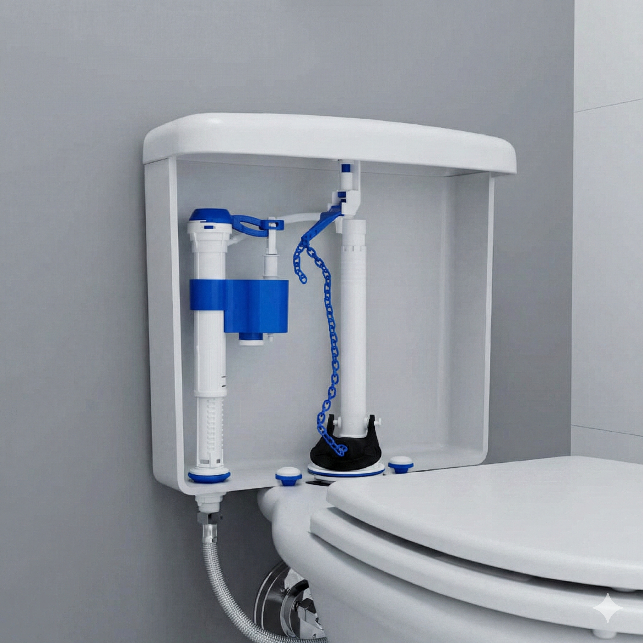 Kit Mecanismo Completo Universal para Caixa Acoplada (Acionamento Superior) - Blukit