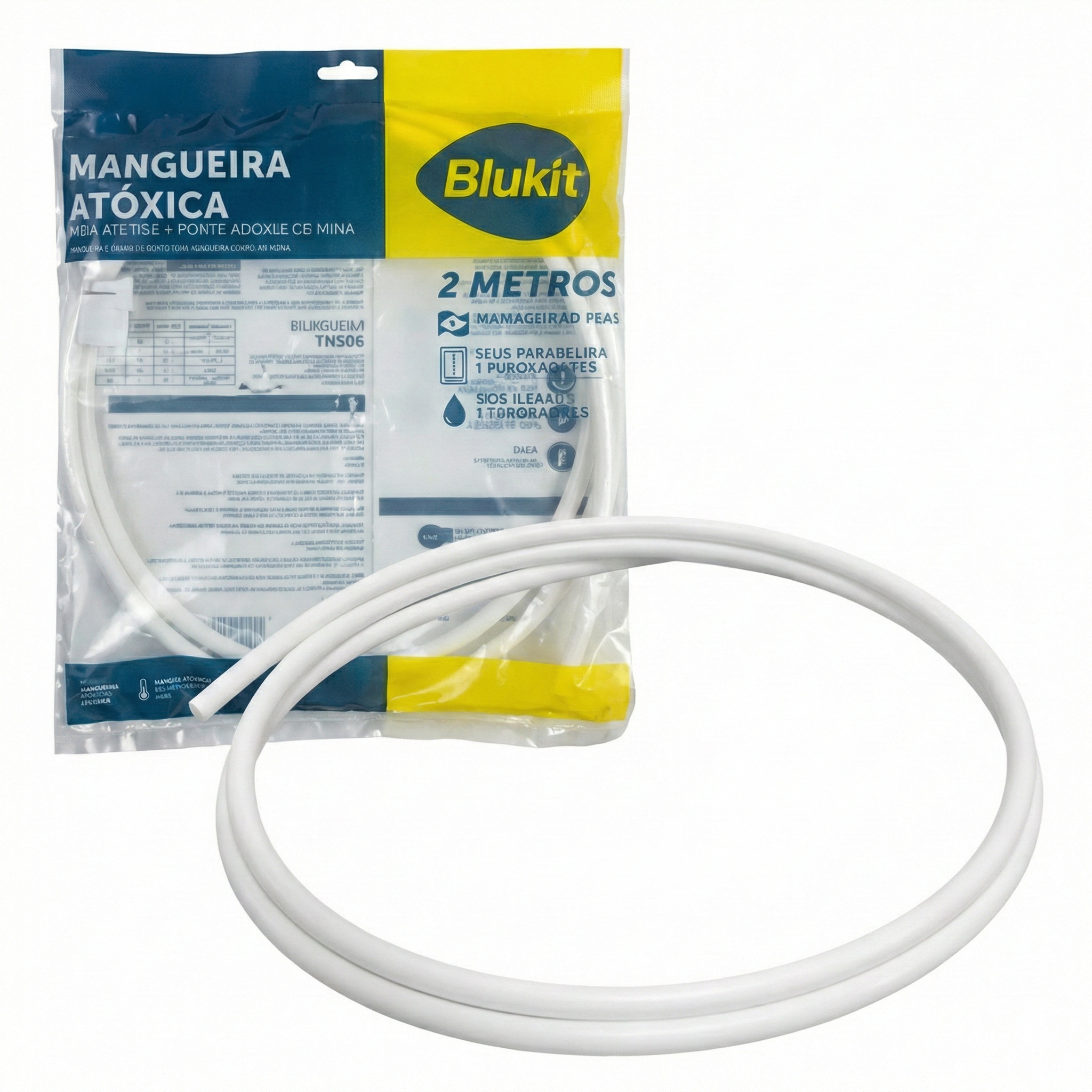 Mangueira Atóxica Branca para Filtros e Purificadores de Água 1/4" (2 Metros) - Blukit