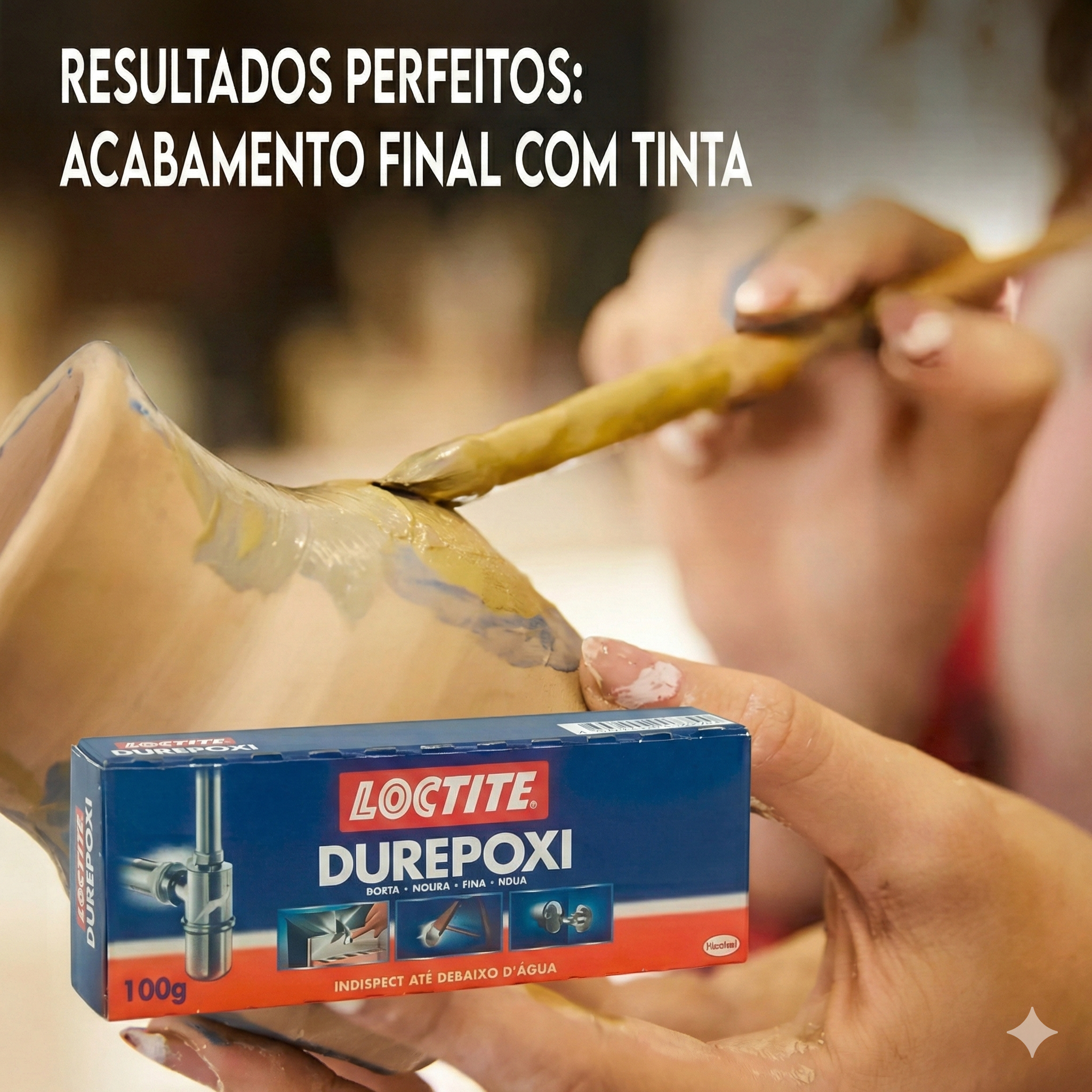 Cola Massa Adesiva Epóxi Durepoxi Cinza 100g Loctite