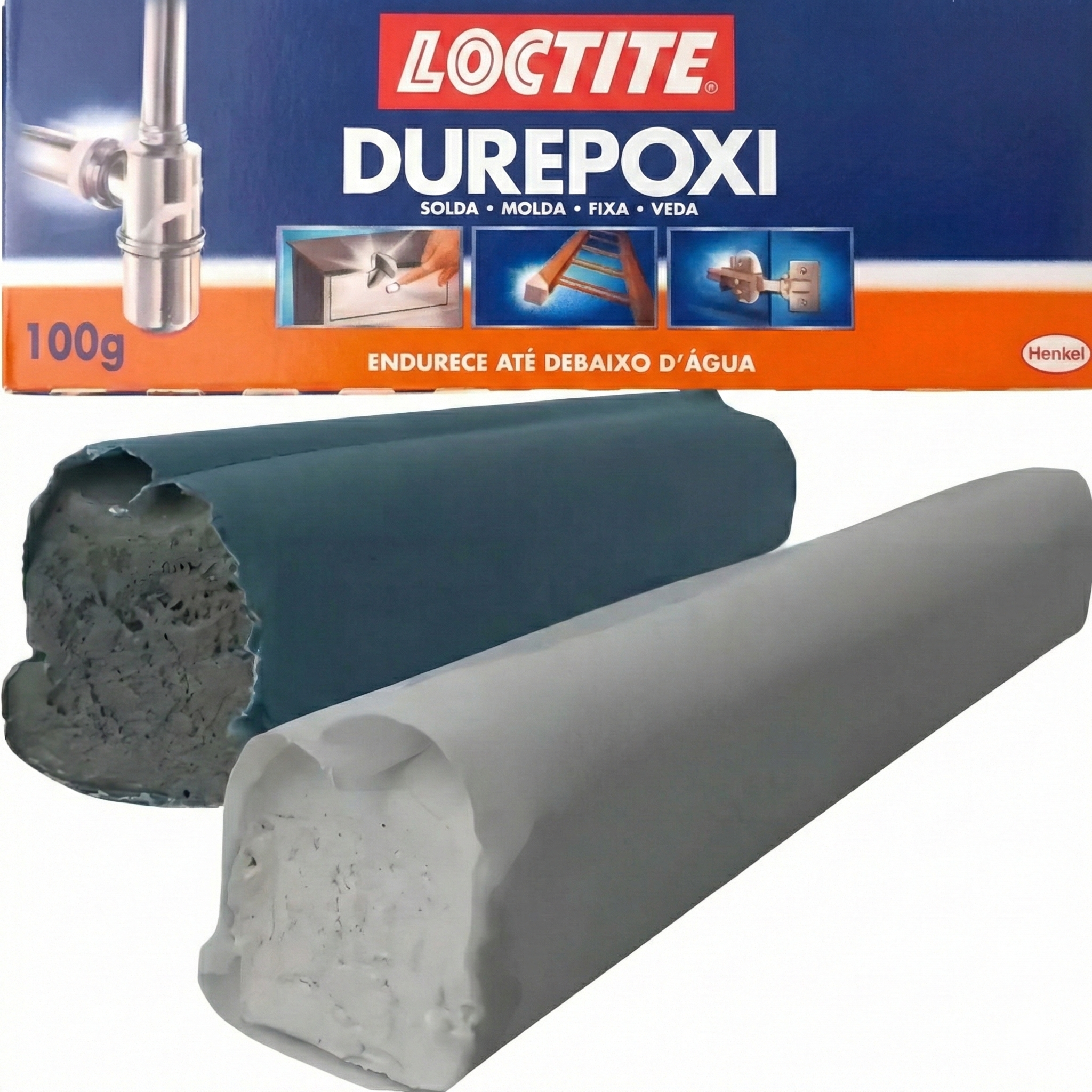Cola Massa Adesiva Epóxi Durepoxi Cinza 100g Loctite