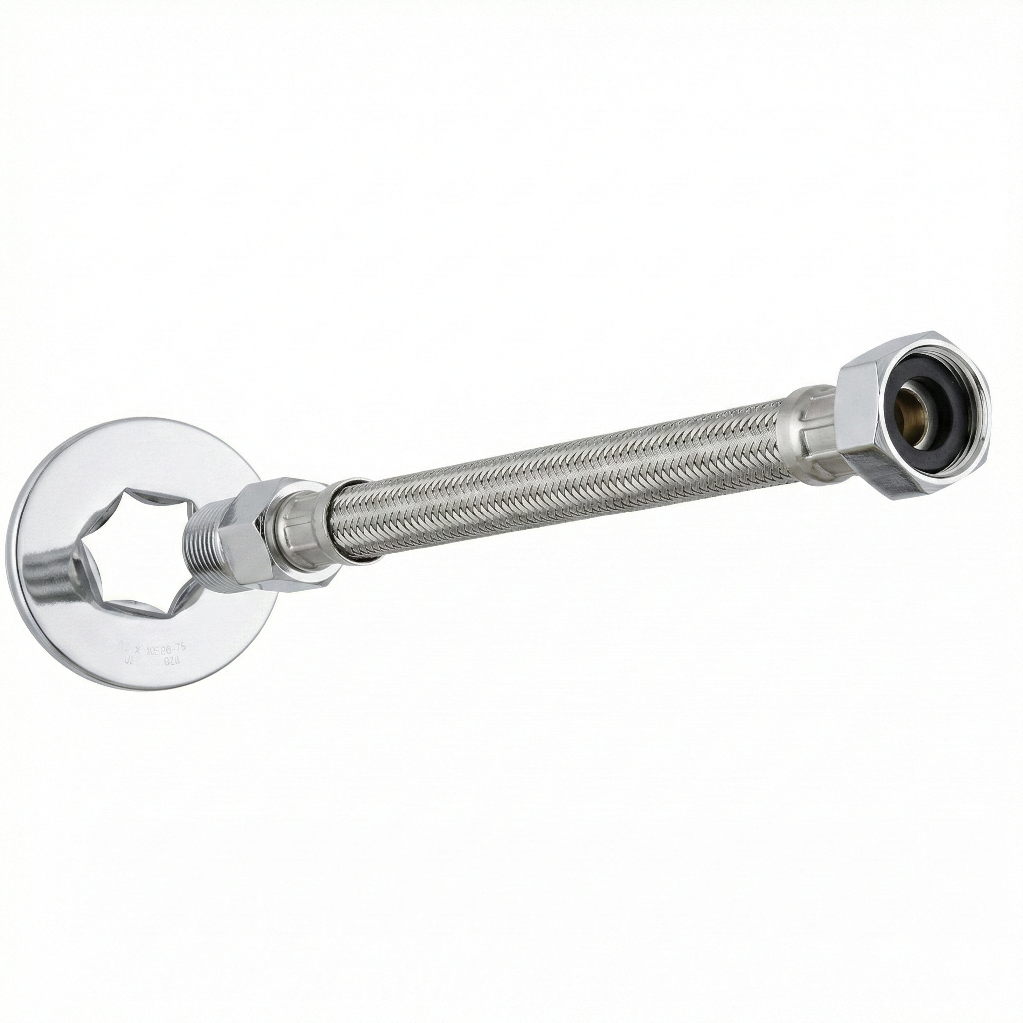 Engate Flexível Malha de Aço Inox 1/2" Blukit - Alta Resistência Água Quente/Fria