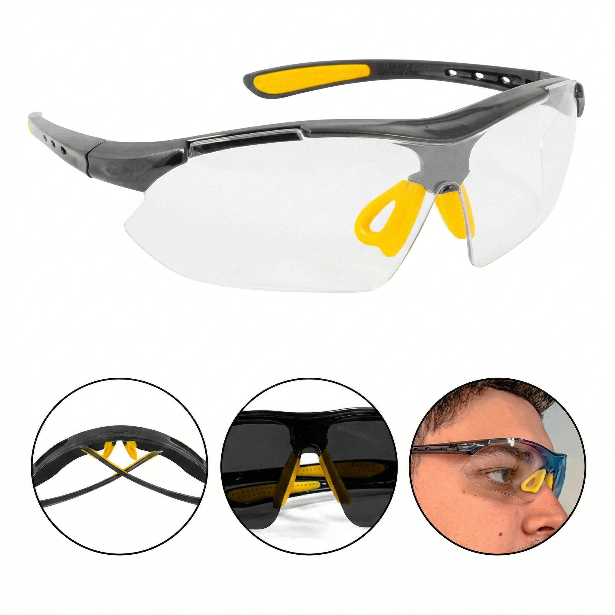 Óculos de Segurança Vonder Boxer Incolor com Haste Ajustável e Proteção UV - C.A. 42.919