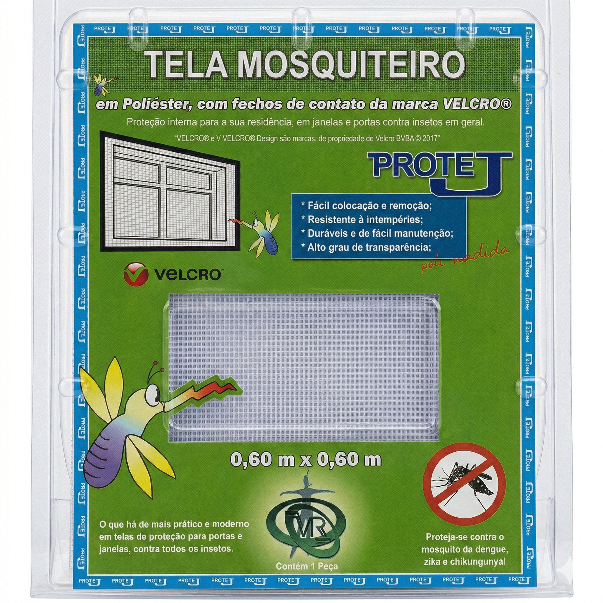 Tela Mosquiteira Branca em Poliéster com Sistema VELCRO® Original Protej