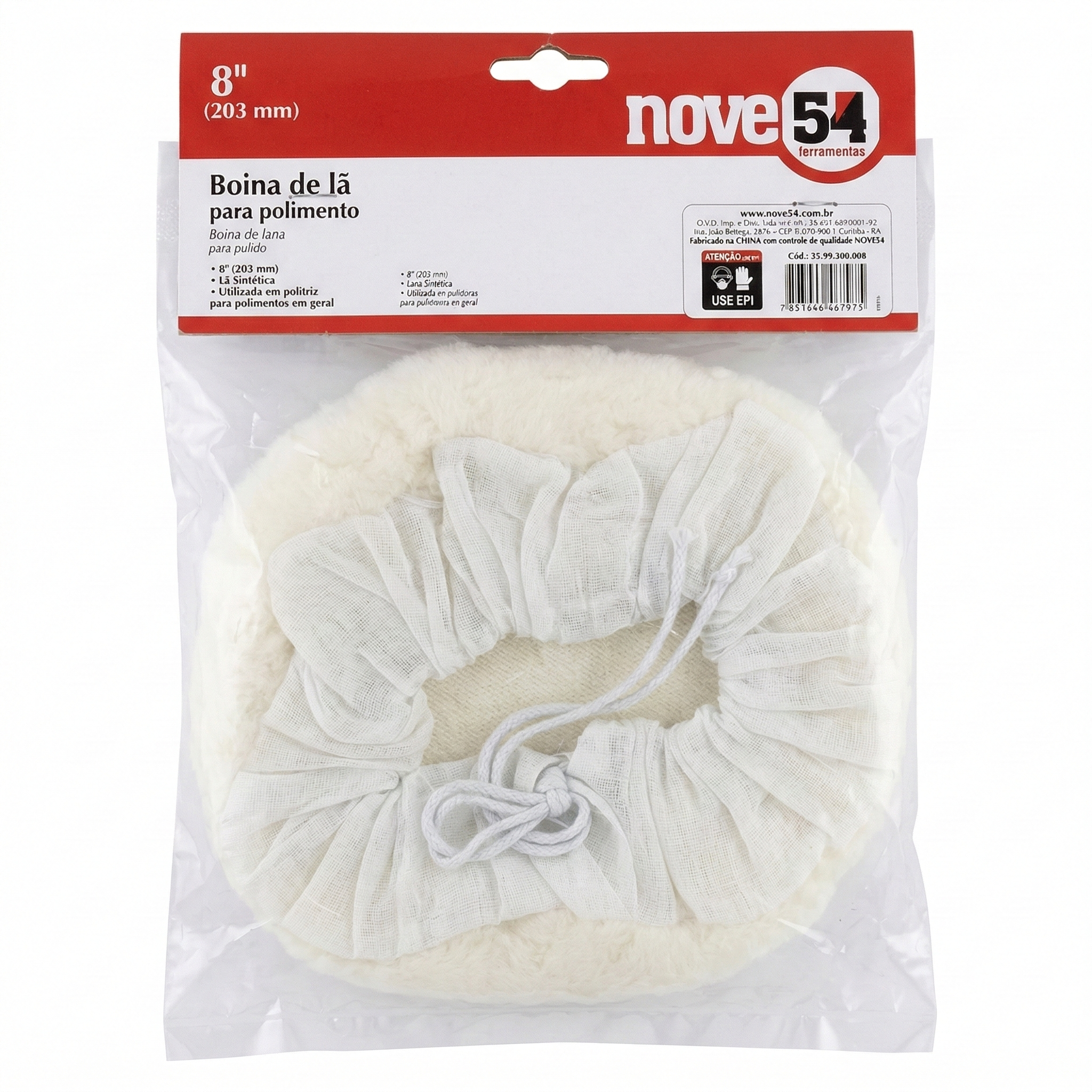 Boina de Lã Nove54 8 Polegadas (203mm) para Polimento Geral