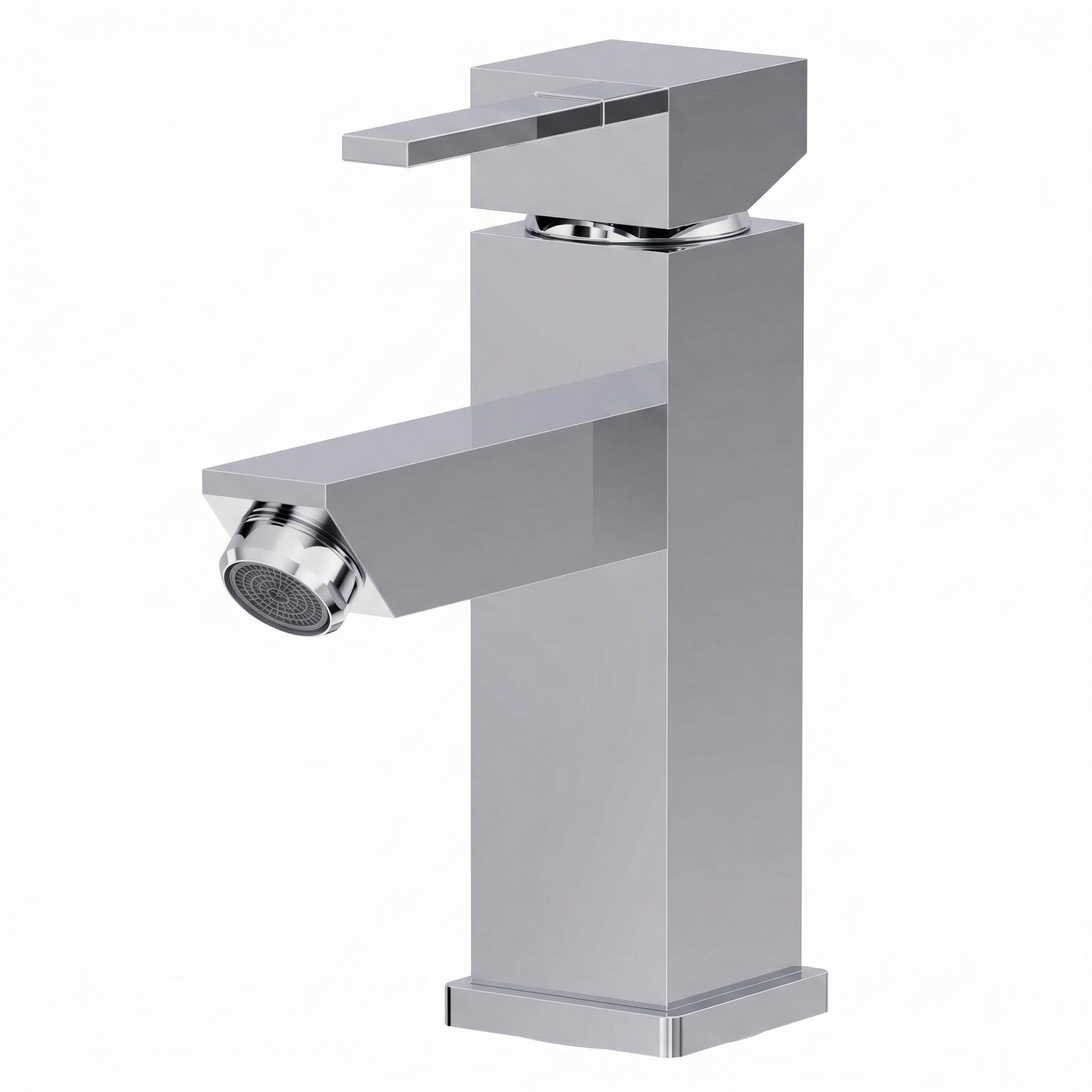 Misturador Monocomando de Mesa para Lavatório Leão Square Bica Baixa Cromado