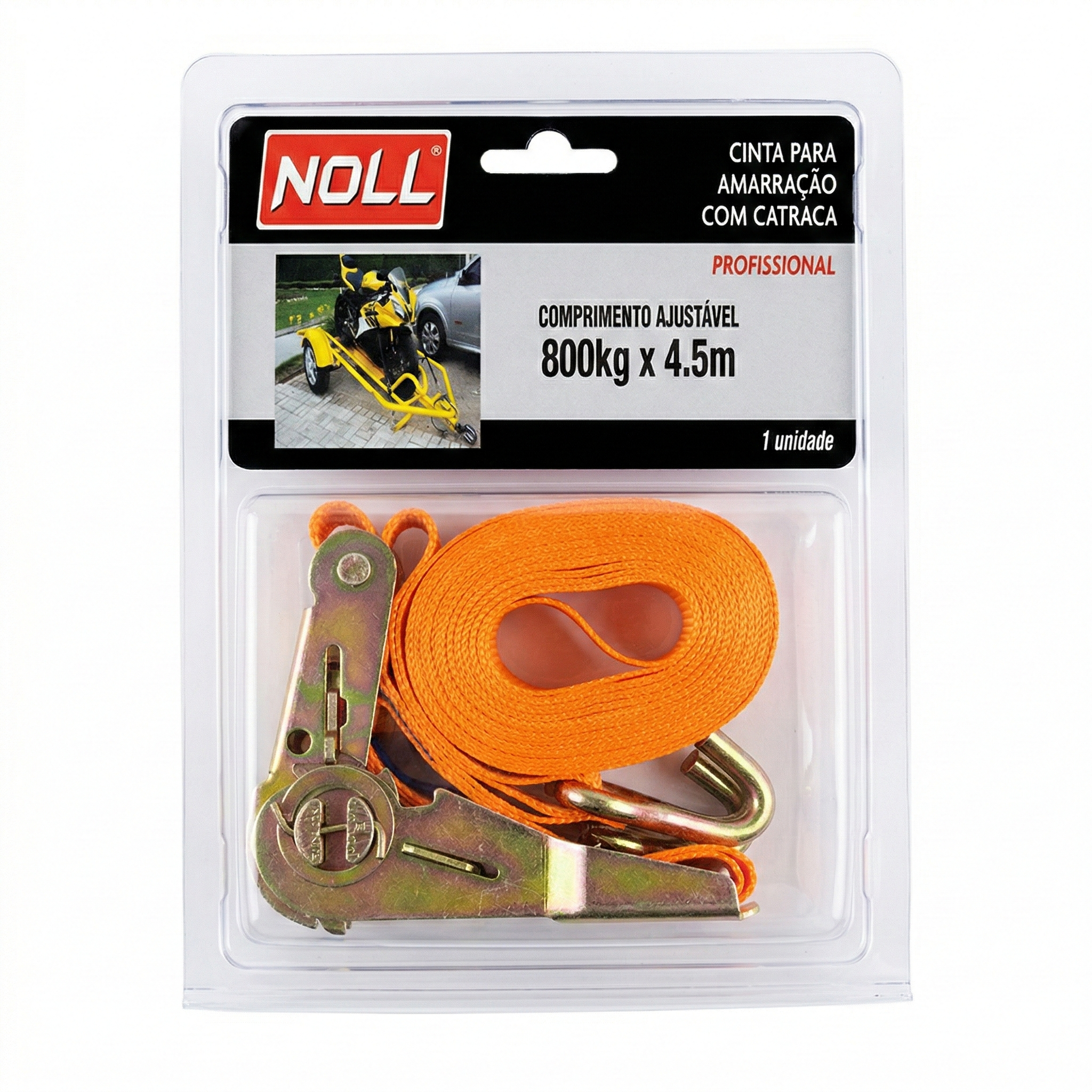 Cinta para Amarração de Carga Noll com Catraca Profissional 800kg x 4,5m