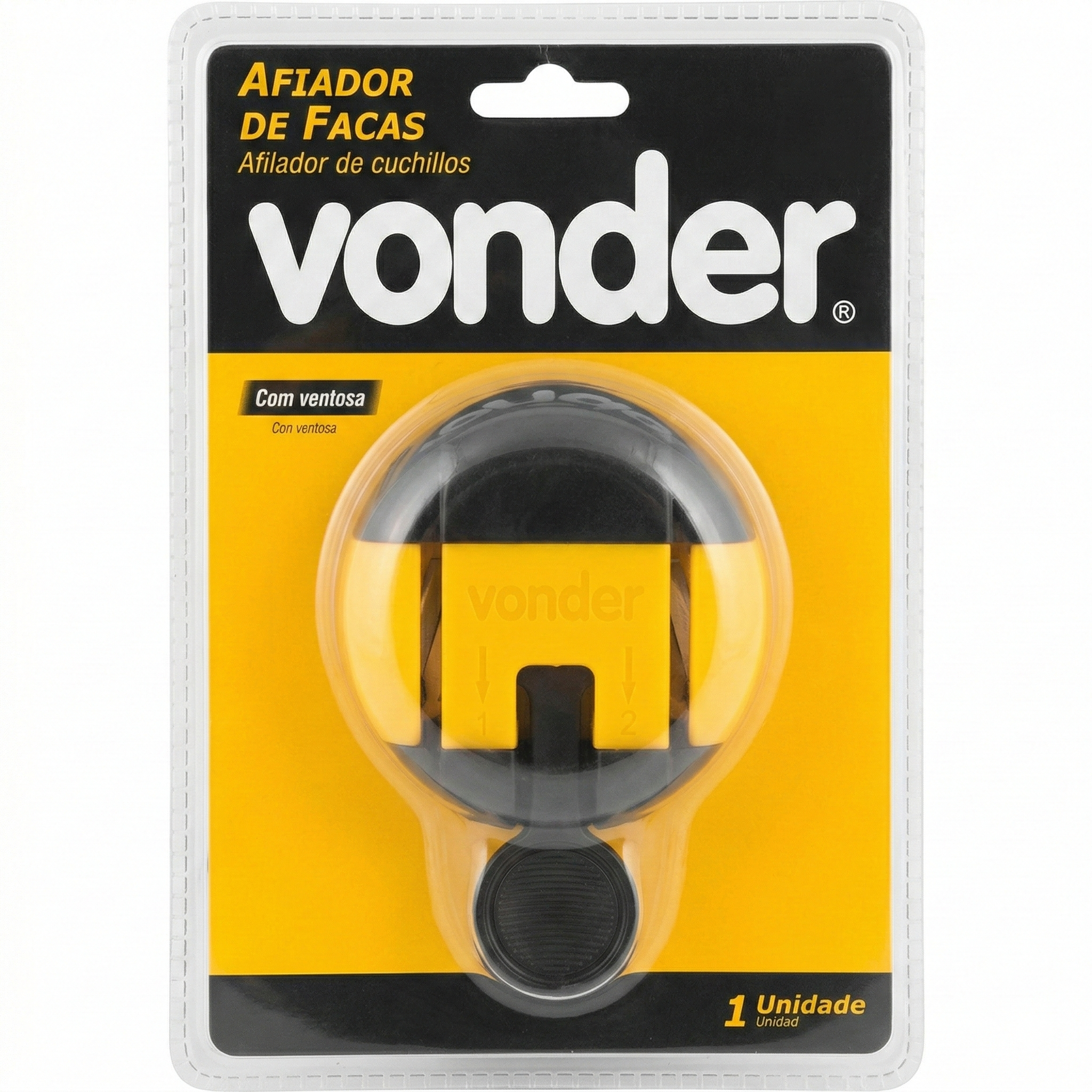 Afiador de Facas Vonder com Base de Ventosa e Pastilha de Metal Duro (Widiam)