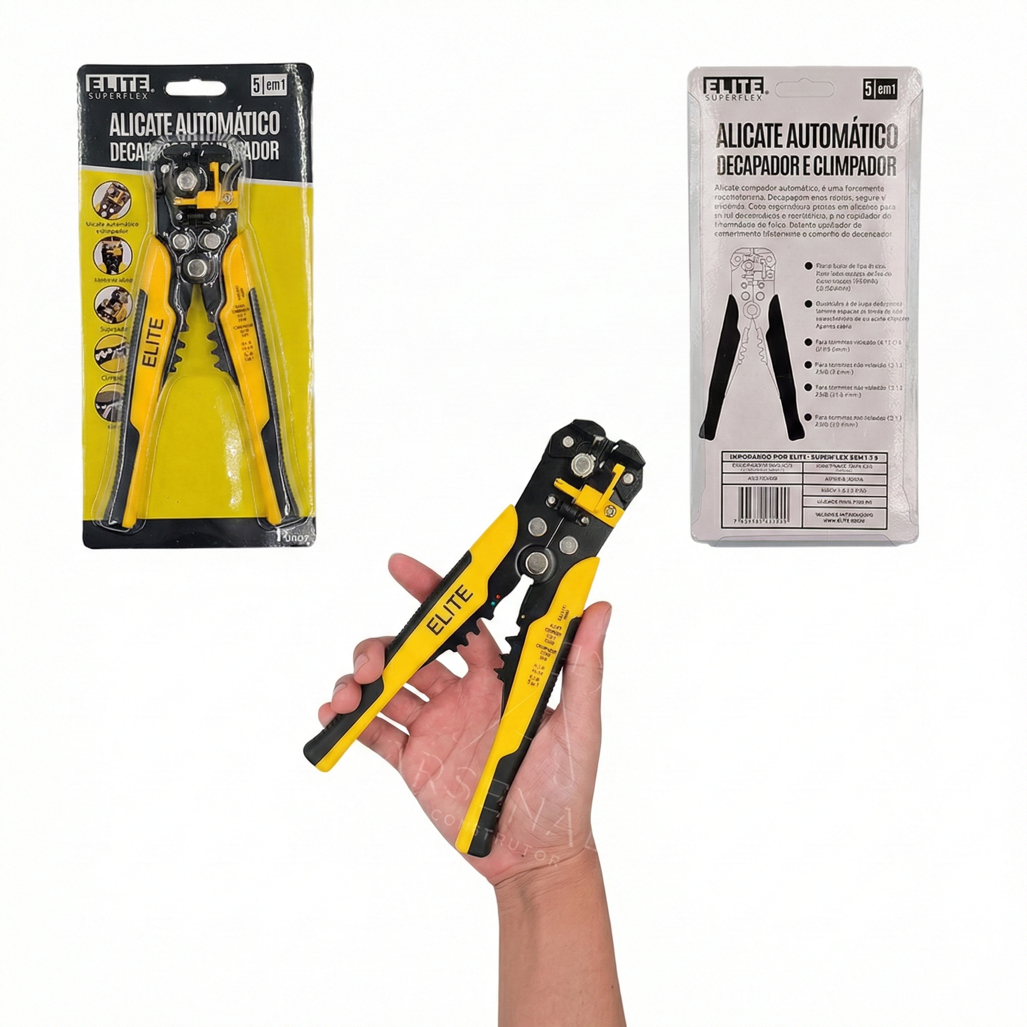 Alicate Desencapador de Fios Automático e Crimpador 5 em 1 Elite
