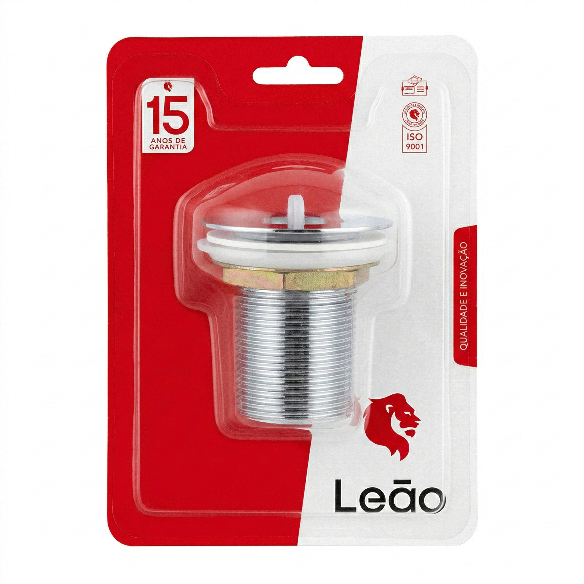 Válvula de Escoamento para Tanque e Lavatório em Metal Cromado - Leão Metais