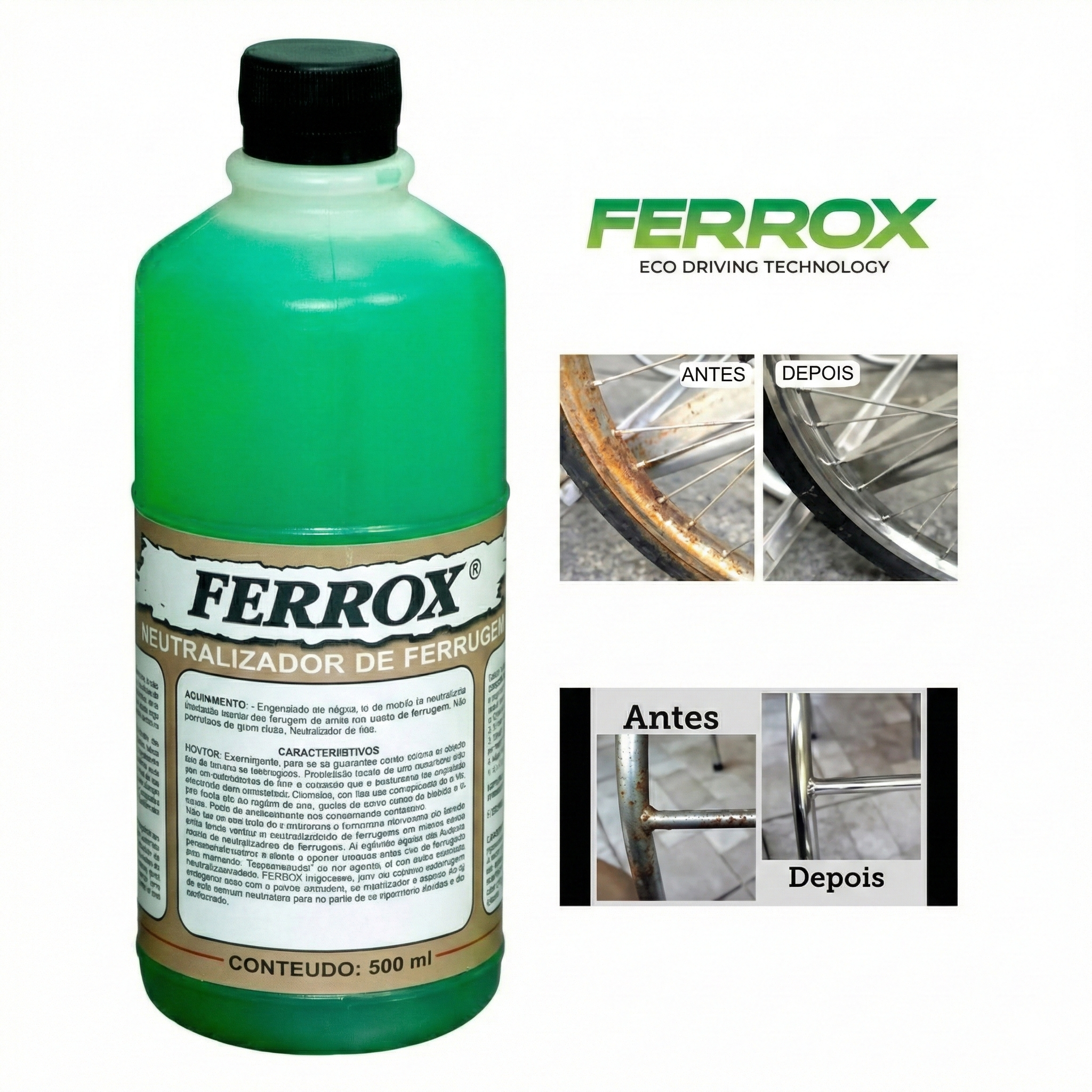 Removedor Neutralizador de Ferrugem Ferrox para Metais 500ml