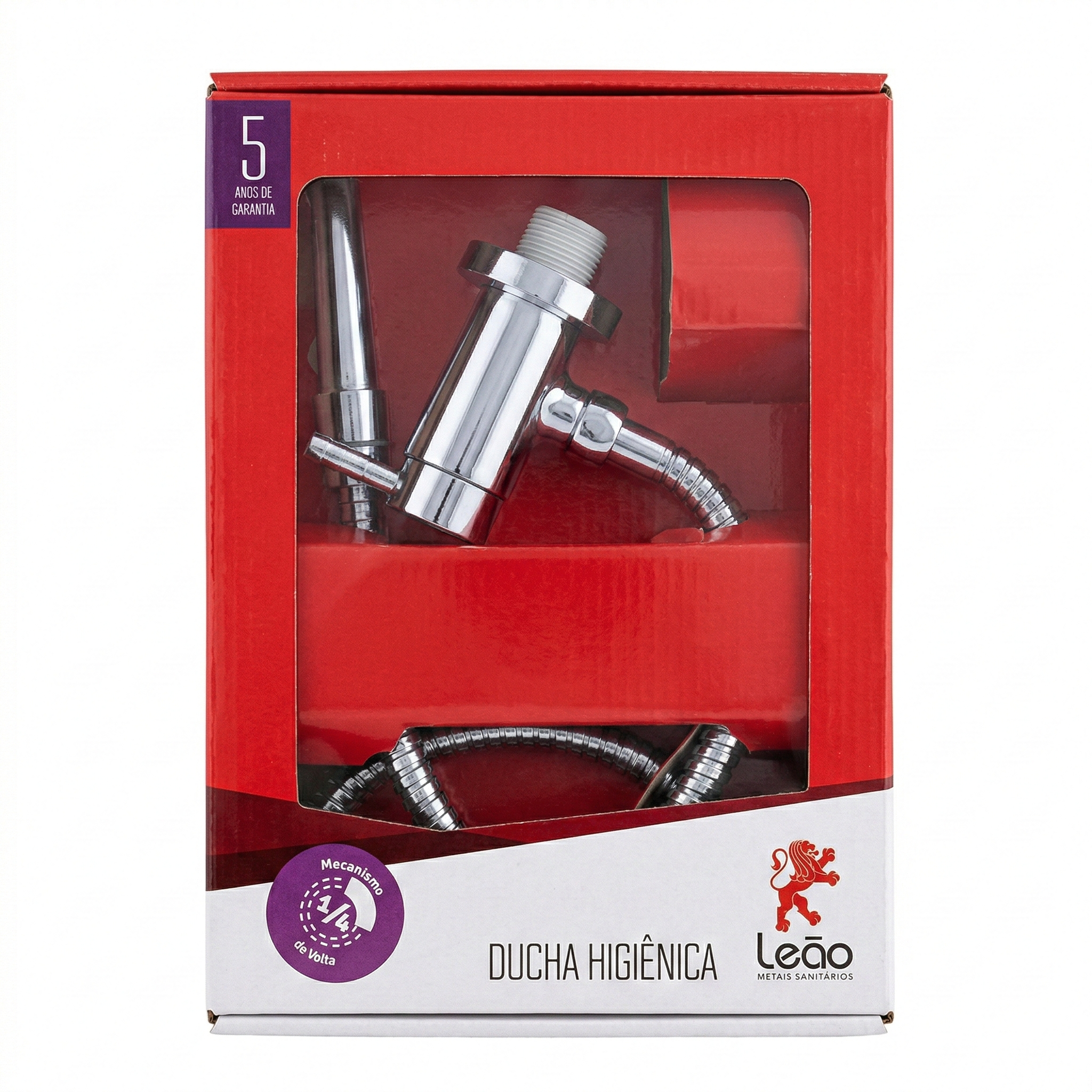 Ducha Higiênica Slim com Registro e Gatilho Metal Cromado 1/4 de Volta - Leão Metais