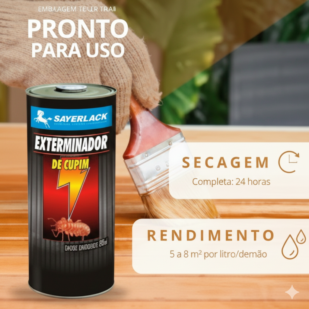 Exterminador de Cupim Incolor Sayerlack 900ml Mata e Protege