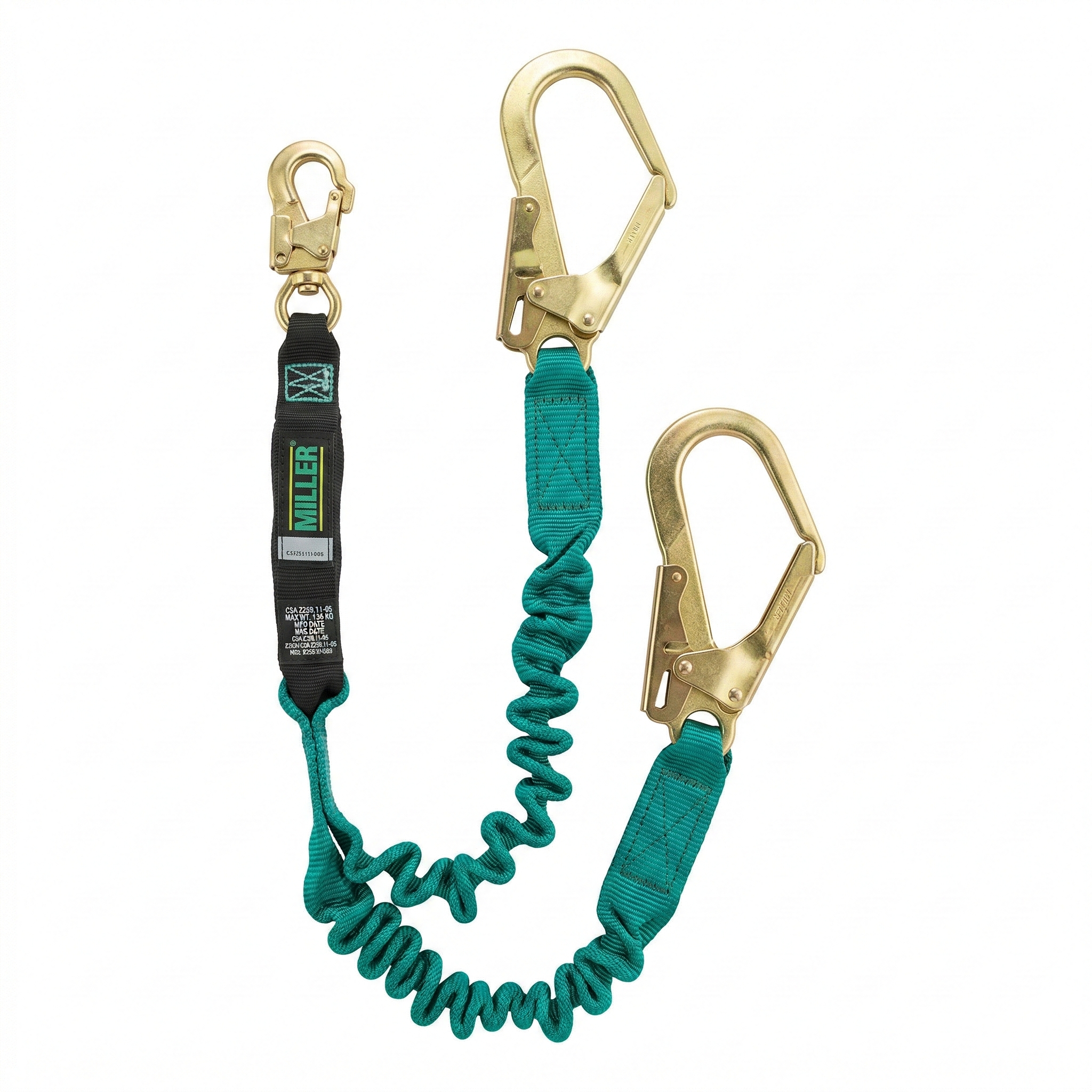 Talabarte de Segurança Duplo Carbografite CG 395 em Y Elástico com Absorvedor de Energia e Ganchos 55mm