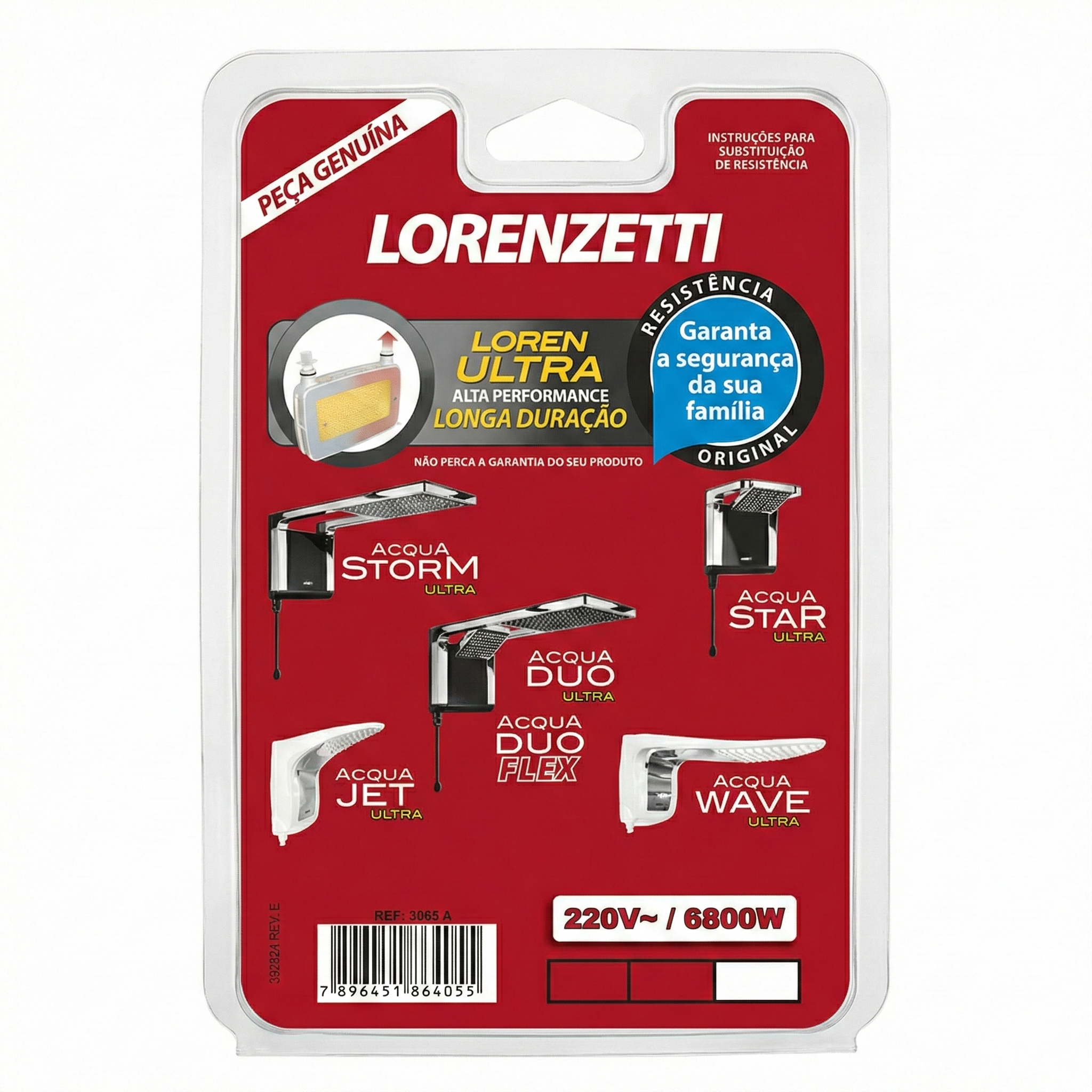 Resistência Original Lorenzetti - Para Ducha Acqua Duo, Storm e Star - Disponível em 127V e 220V