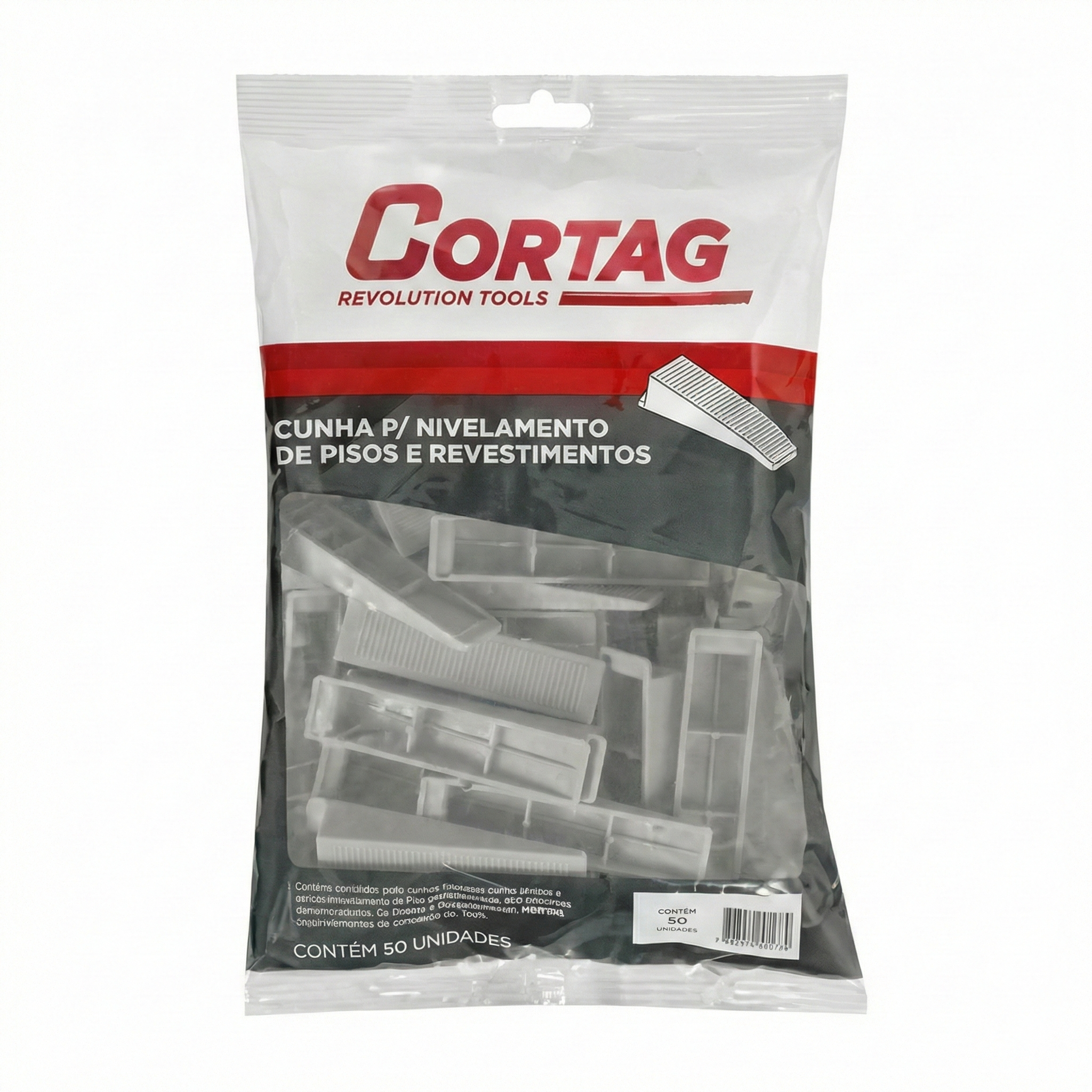 Cunha Niveladora Eco para Piso e Porcelanato – Sistema de Nivelamento Cortag 50 Unidades
